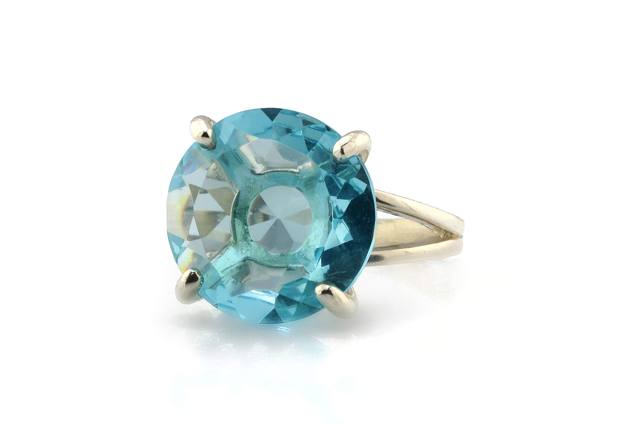 Maximalist Blue Topaz Ring - Handmade Sterling Silver Statement Ring for Women | Custom Birthstone Jewelry, Artisan Gemstone Fashion Ring | Perfect for Gifts, Weddings & Special Occasions