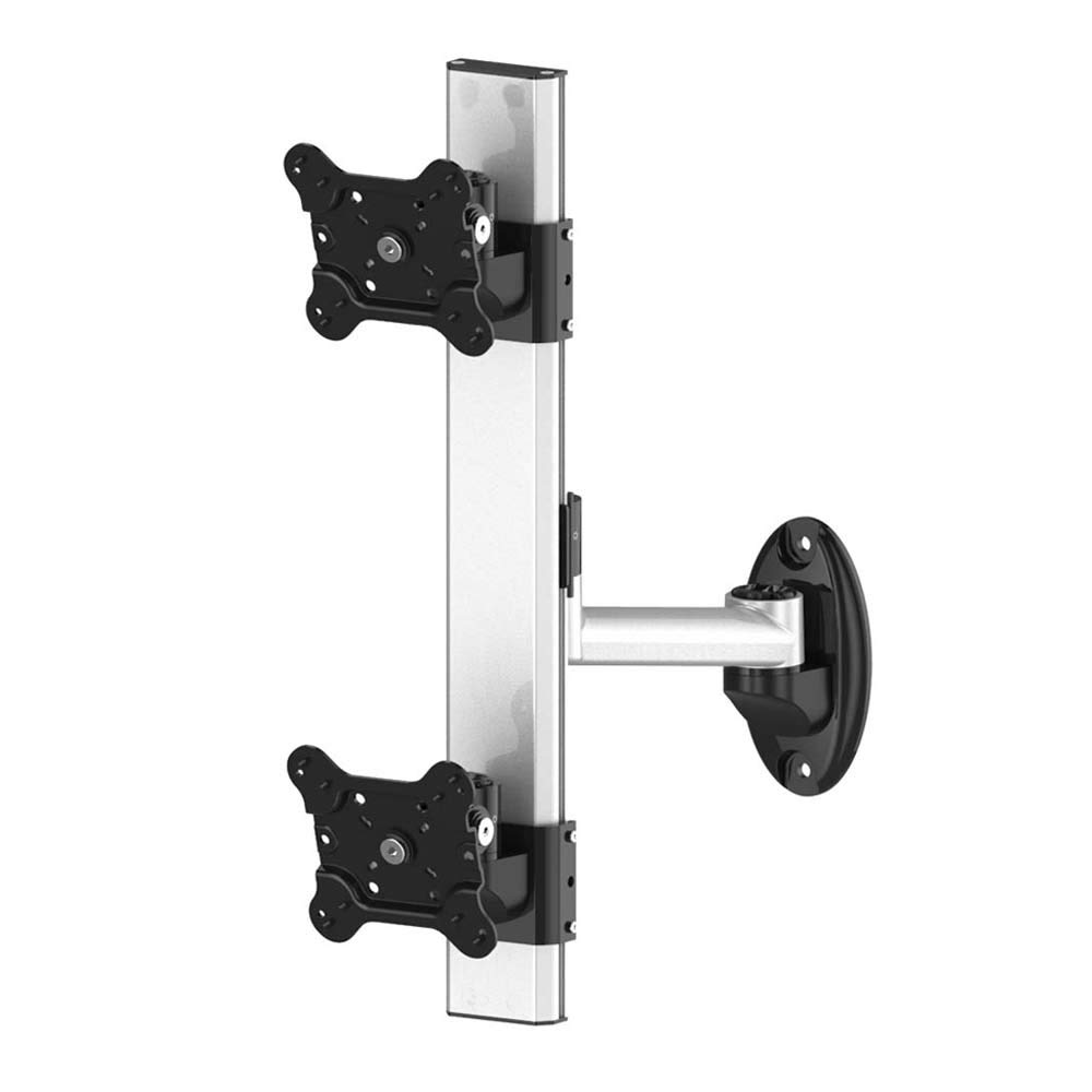 Dual Monitor Vertical Stand - Adjustable VESA Mount for 13-32 Inch Screens | Space-Saving Ergonomic Setup for Home Office & Gaming