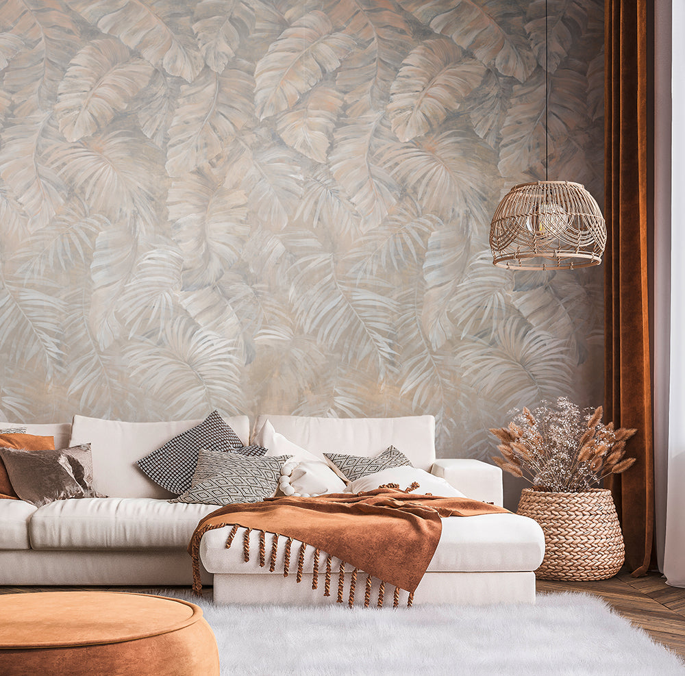 The Wall 2 Palm Leaves Wall Art - Tropical Botanical Decor for Living Room, Bedroom & Office - Perfect for Beach House & Boho Style Home Decor
