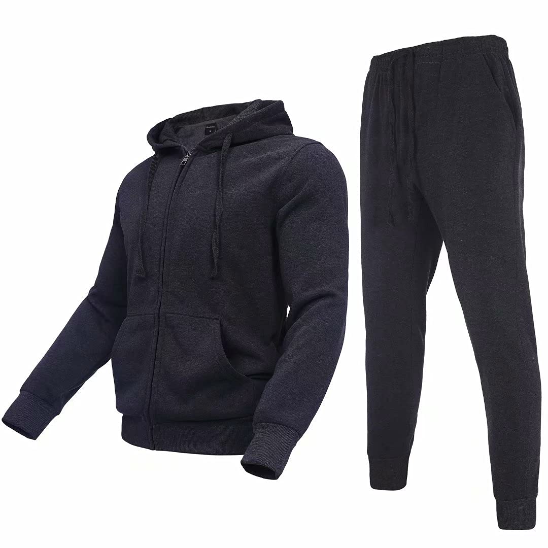 Zusmen Men's 2-Piece Tracksuit Set - Stylish Track Jacket & Pants for Casual Wear, Gym, and Outdoor Activities