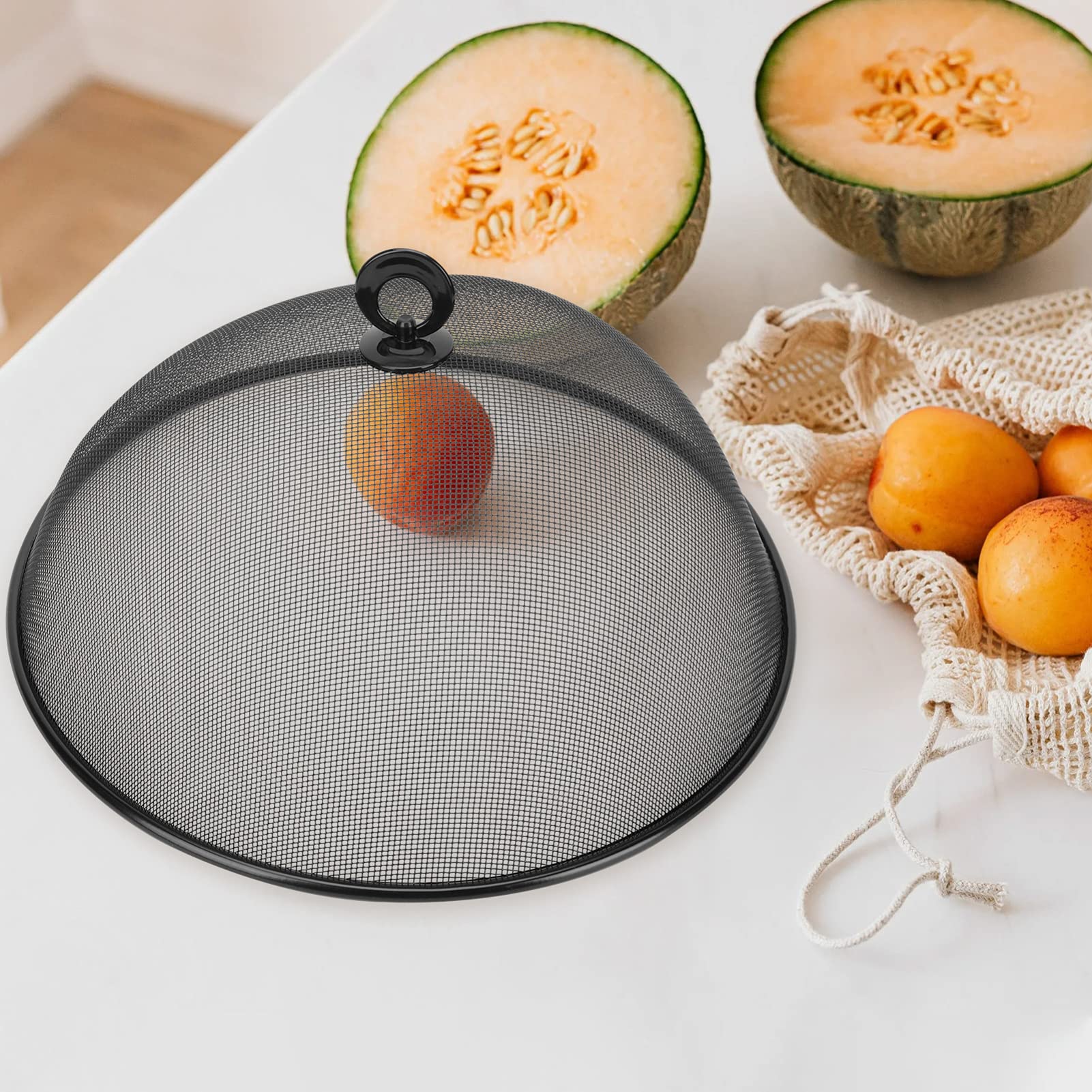 Mesh Food Cover 2pcs - 35x35cm Iron Dome Lid for Outdoor Picnic & BBQ