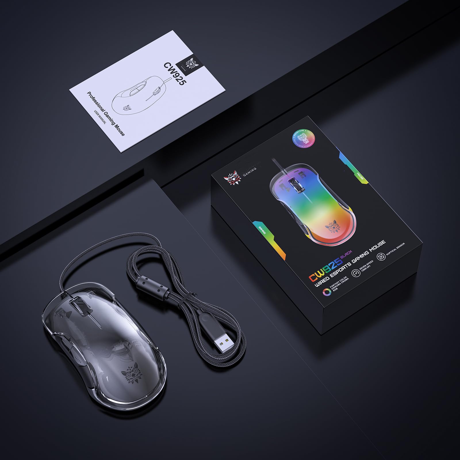 Wireless Bluetooth Cat Ear Headphones with RGB Lights & Wired Gaming Mouse Combo - Perfect for Gaming, Streaming, and Cosplay
