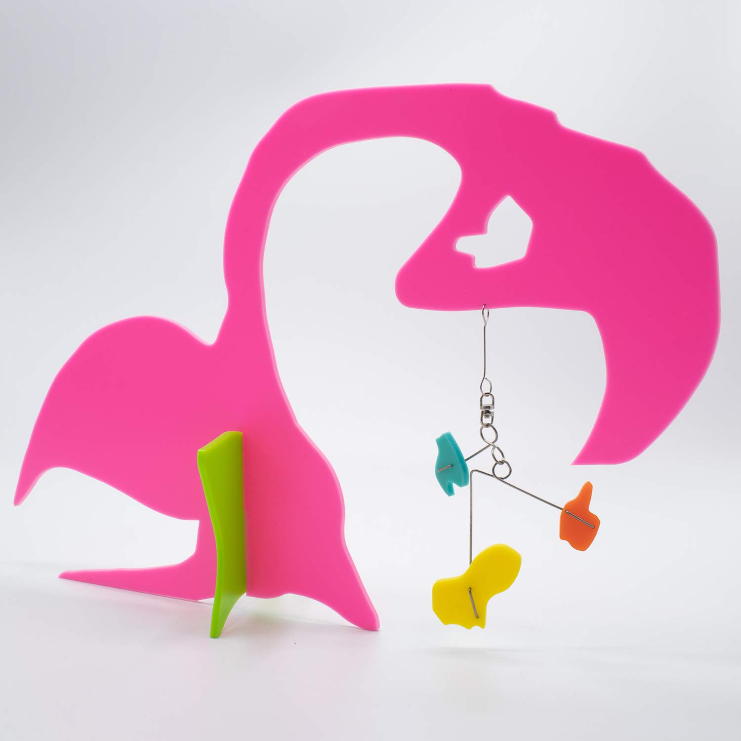 Abstract Modern Art Flamingo Bird Sculpture - Cute Animal Home Decor - Midcentury Modern Stabiles - Unique Gift for Art Lovers - Perfect for Living Room, Office, or Garden Decoration