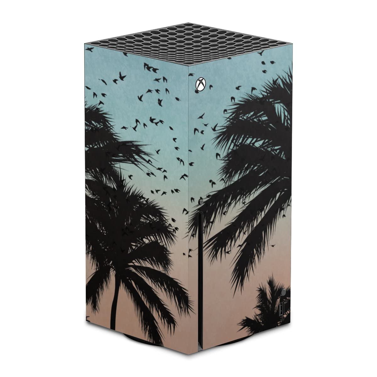 Microsoft Xbox Series X Skin - Tropical Palm Tree & Sunbird Design - Protective Vinyl Decal Sticker - Perfect for Gaming Setup & Personalization