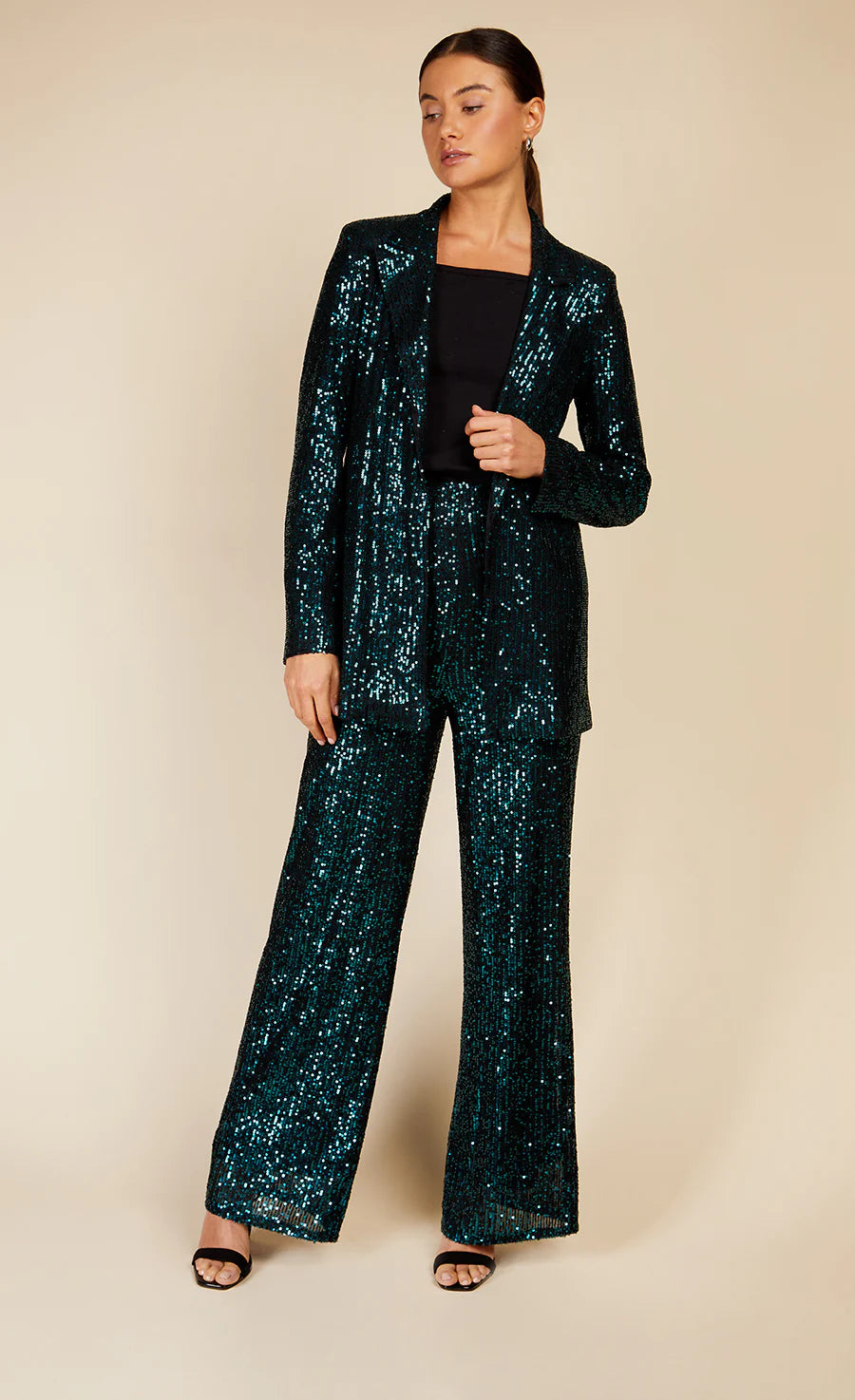 BONNIE SEQUIN BLAZER Jacket for Women - Green Sparkle Party Blazer - Perfect for Evening Events, Weddings & Night Out Outfits