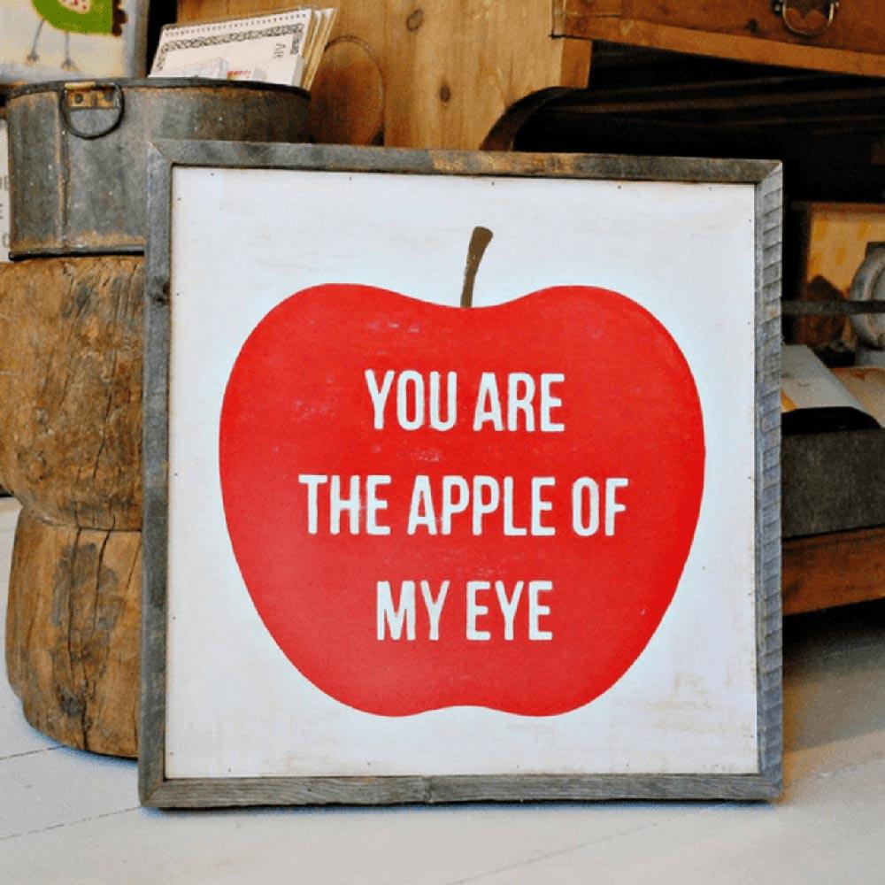 You Are The Apple Of My Eye Art Print - Romantic Wall Decor for Bedroom, Living Room & Office - Unique Gift for Couples, Anniversaries & Valentine's Day