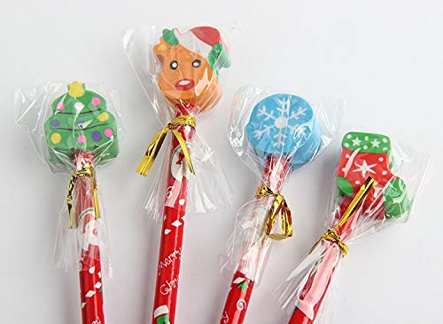 Creative Cartoon Eraser Pencil Set - 30pcs Christmas School Supplies for Kids | Holiday Gifts & Classroom Use