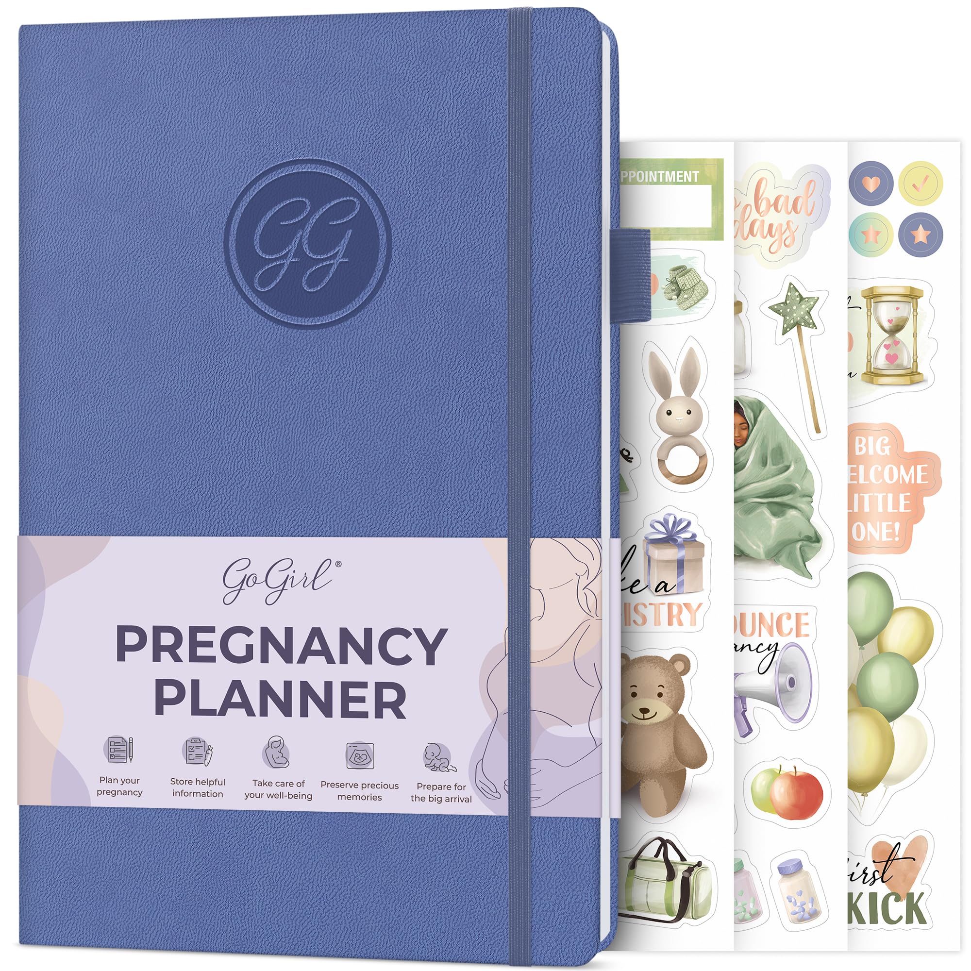 GoGirl Pregnancy Planner & Journal – Weekly Baby & Mom Memory Book for First-Time Moms – Track & Document Your 40-Week Pregnancy Journey – A5 Size Keepsake Diary (Lavender) – Perfect for Pregnancy Milestones, Doctor Visits & Creating Lasting Memories