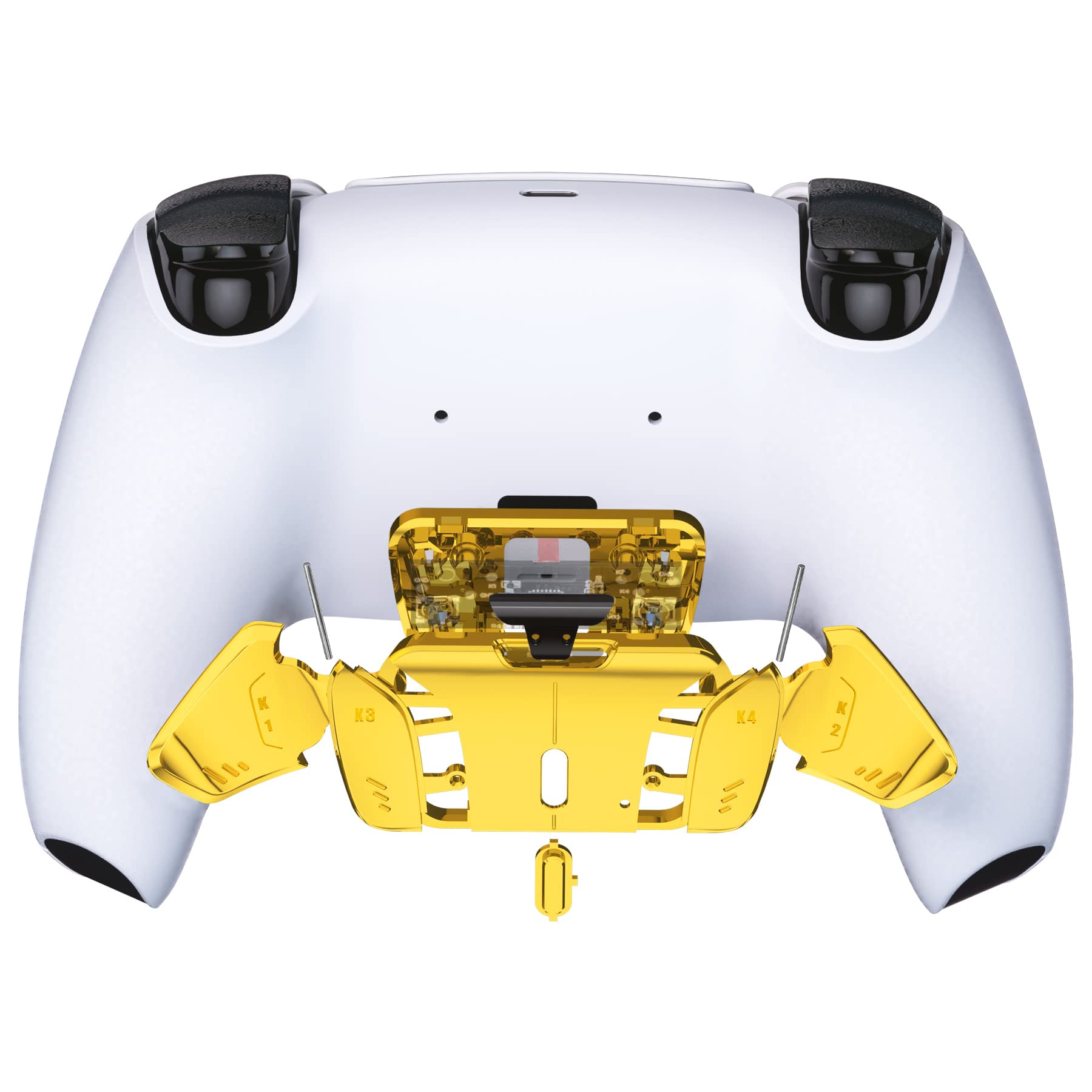 eXtremeRate K1 K2 K3 K4 Back Buttons for PS5 Controller - Replacement Rise4 Remap Kit (No Remap Board/Cables/Case) - Chrome Gold | Gaming Accessories for Enhanced Playstation 5 Experience
