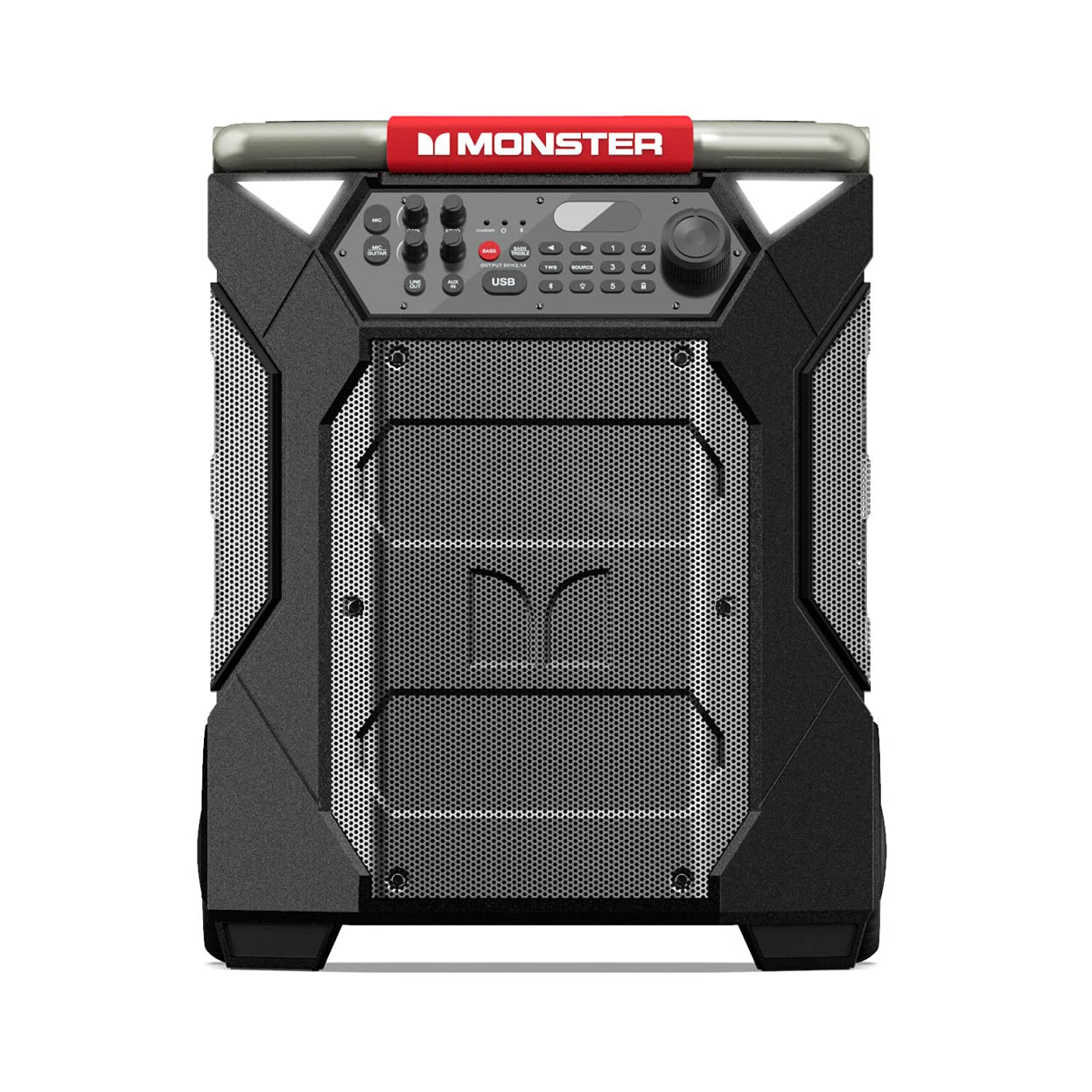 Monster Rockin' Roller 270 Portable Bluetooth Speaker - Wireless Indoor/Outdoor Speaker with Powerful Sound, IPX4 Water Resistant, 30-Hour Playtime - Perfect for Parties, Beach, Camping & Backyard Gatherings (Gray/Black)