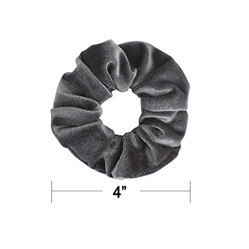 FAMEZA 8-Piece Velvet Scrunchies Set - Soft Hair Ties, Ponytail Holders & Hair Bands for Women & Girls - Perfect for School, Work, Gym & Everyday Styling