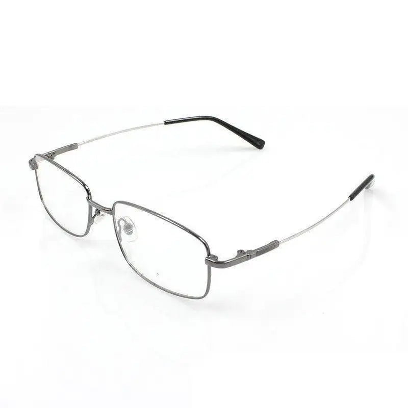 Brightzone Men's Full Rim Square Titanium Alloy Eyeglasses Frame 421395 - Lightweight & Durable Glasses for Work, Reading & Everyday Use