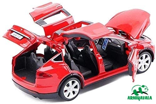 ARNIYAVALA 1:32 Scale Alloy Diecast Car Model X - Pull Back Toy with Lights & Music, Mini Vehicle Toy for Kids Birthday Gift (Red) - Perfect for Playtime, Collecting & Display