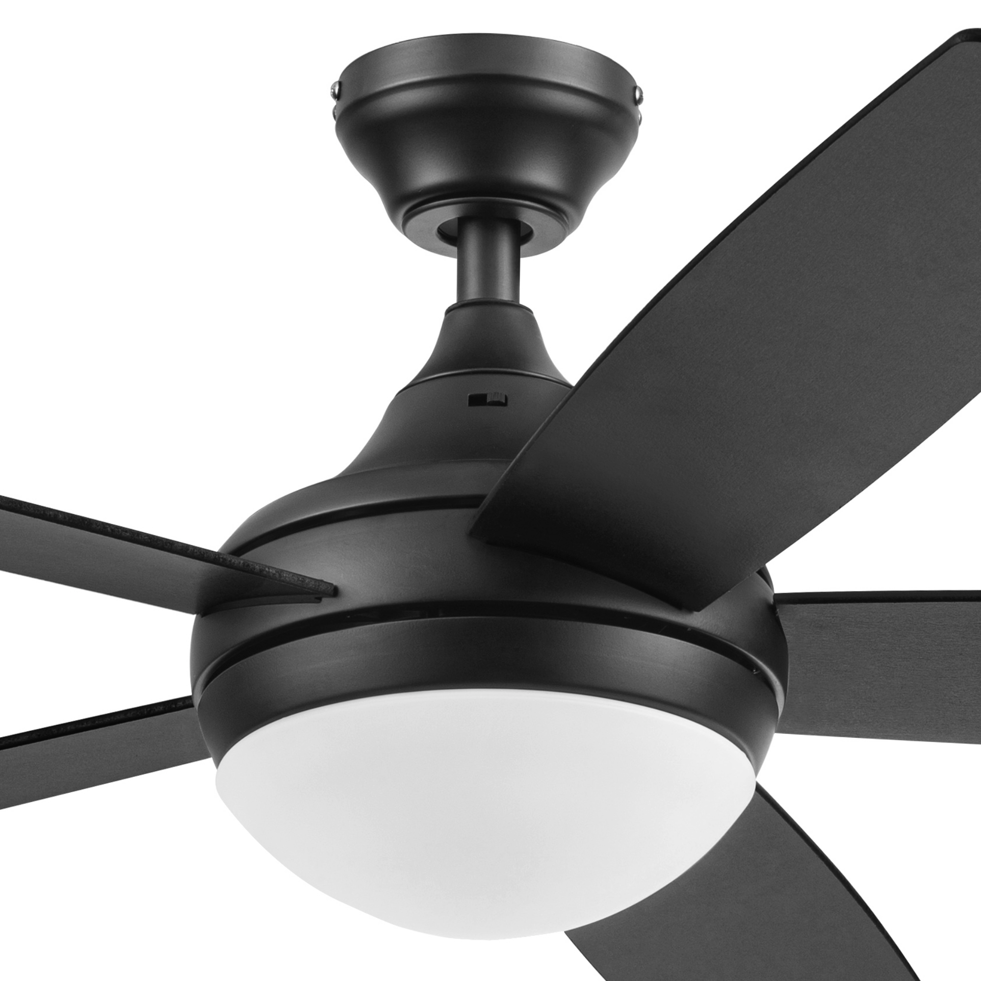 52 Inch Ashby Matte Black Ceiling Fan with Light Kit & Remote Control - Modern Indoor/Outdoor Cooling for Living Room, Bedroom, Patio & Office