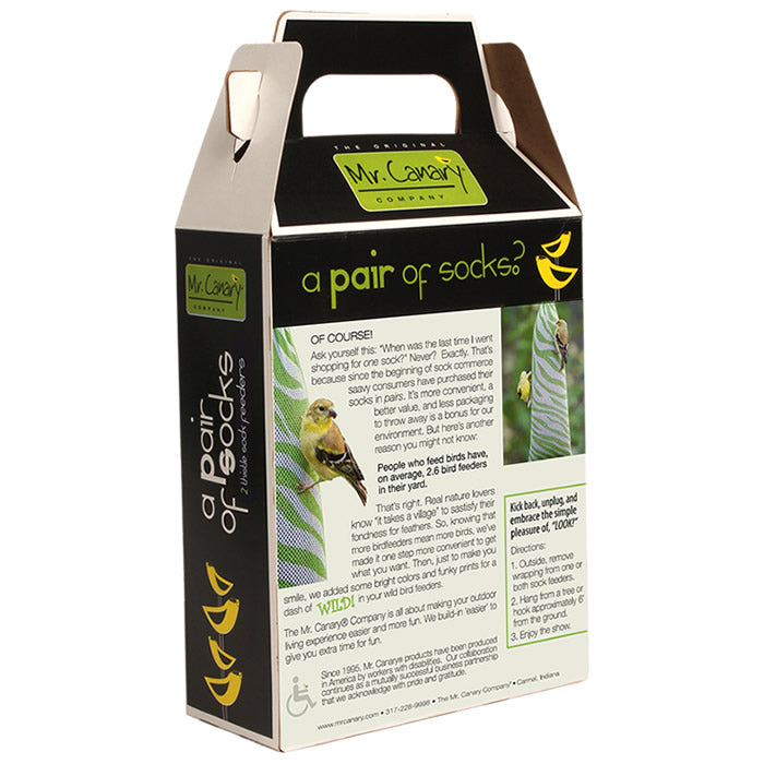 Premium Mr. Canary Finch Sock Feeders - 2 Pack Bird Feeding Boxes for Wild Birds | Perfect for Backyard Birdwatching & Garden Decoration