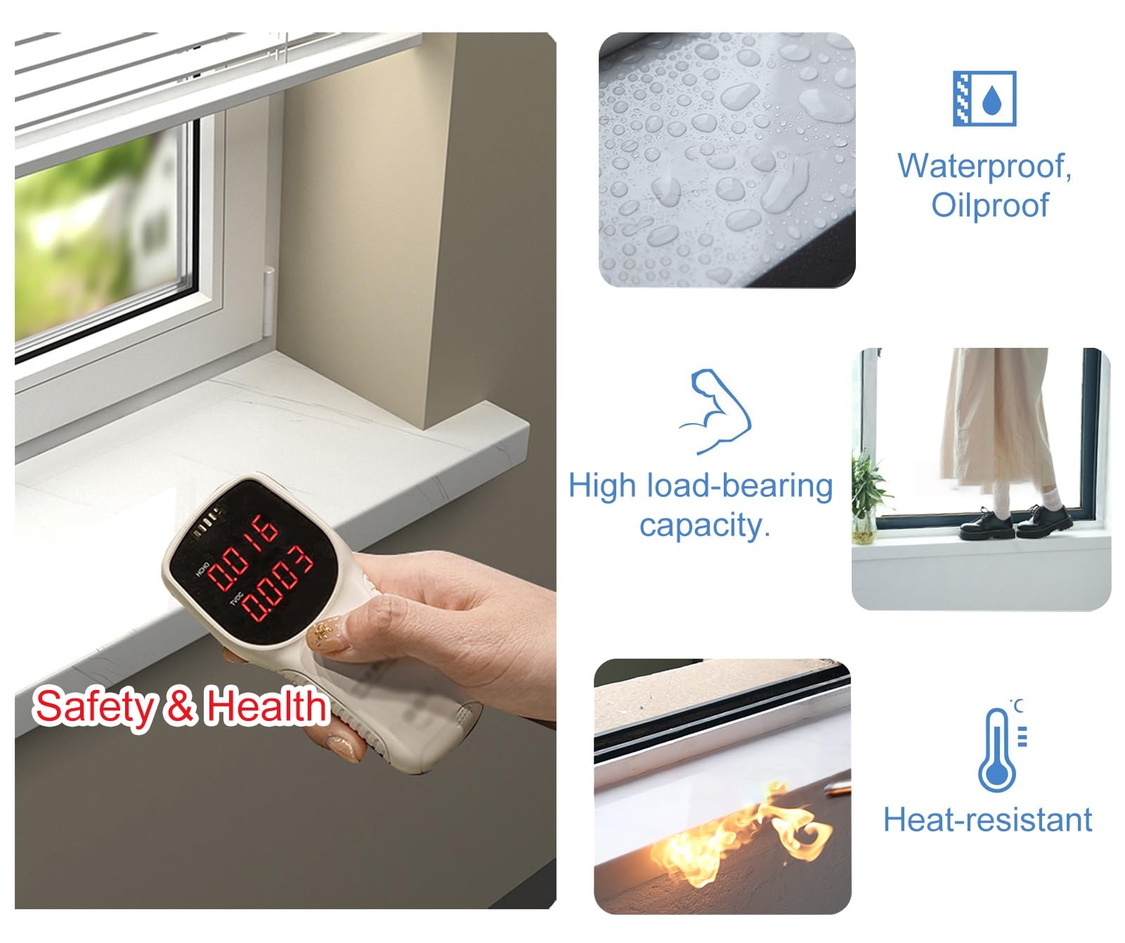 White Acrylic Window Sill Cover - 39.3