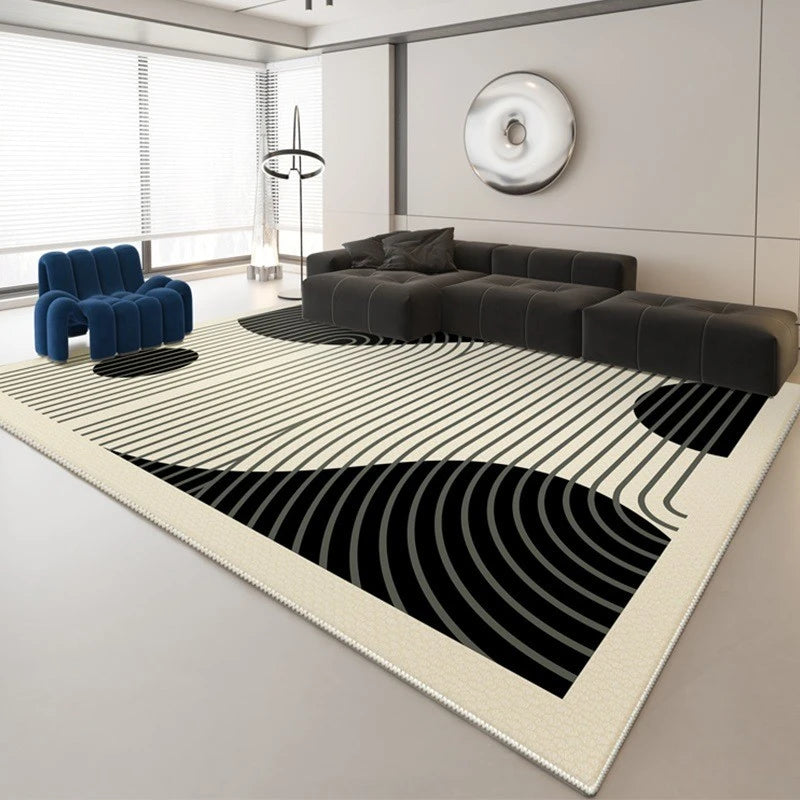 Nellie Modern Geometric EasyClean Velvet Area Rug - Soft Non-Slip Living Room Carpet for Bedroom, Nursery & Home Decor