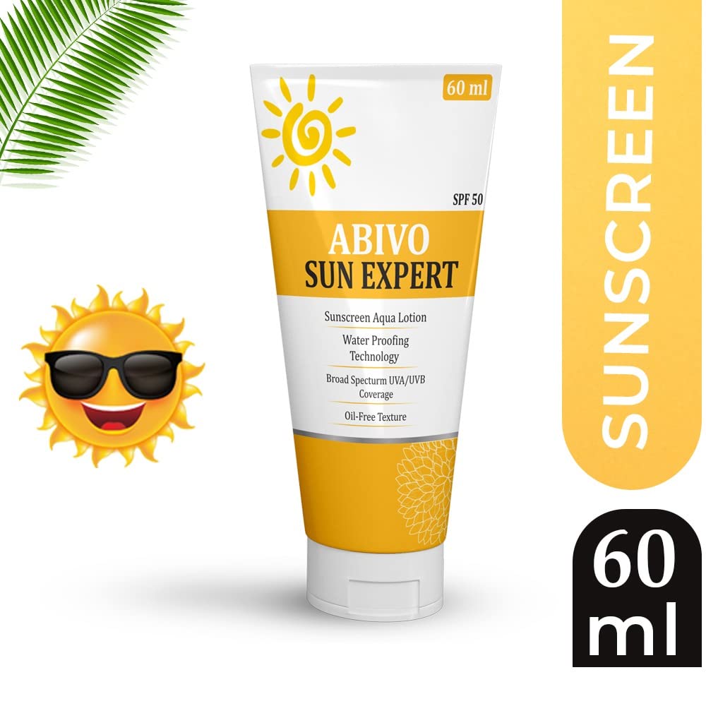 Abivo Sun Expert SPF 50 Matte Sunscreen - Oil Free Face & Body Sunscreen Cream with UVA/UVB Protection | Water Resistant | 60ml | Perfect for Beach, Swimming & Outdoor Activities