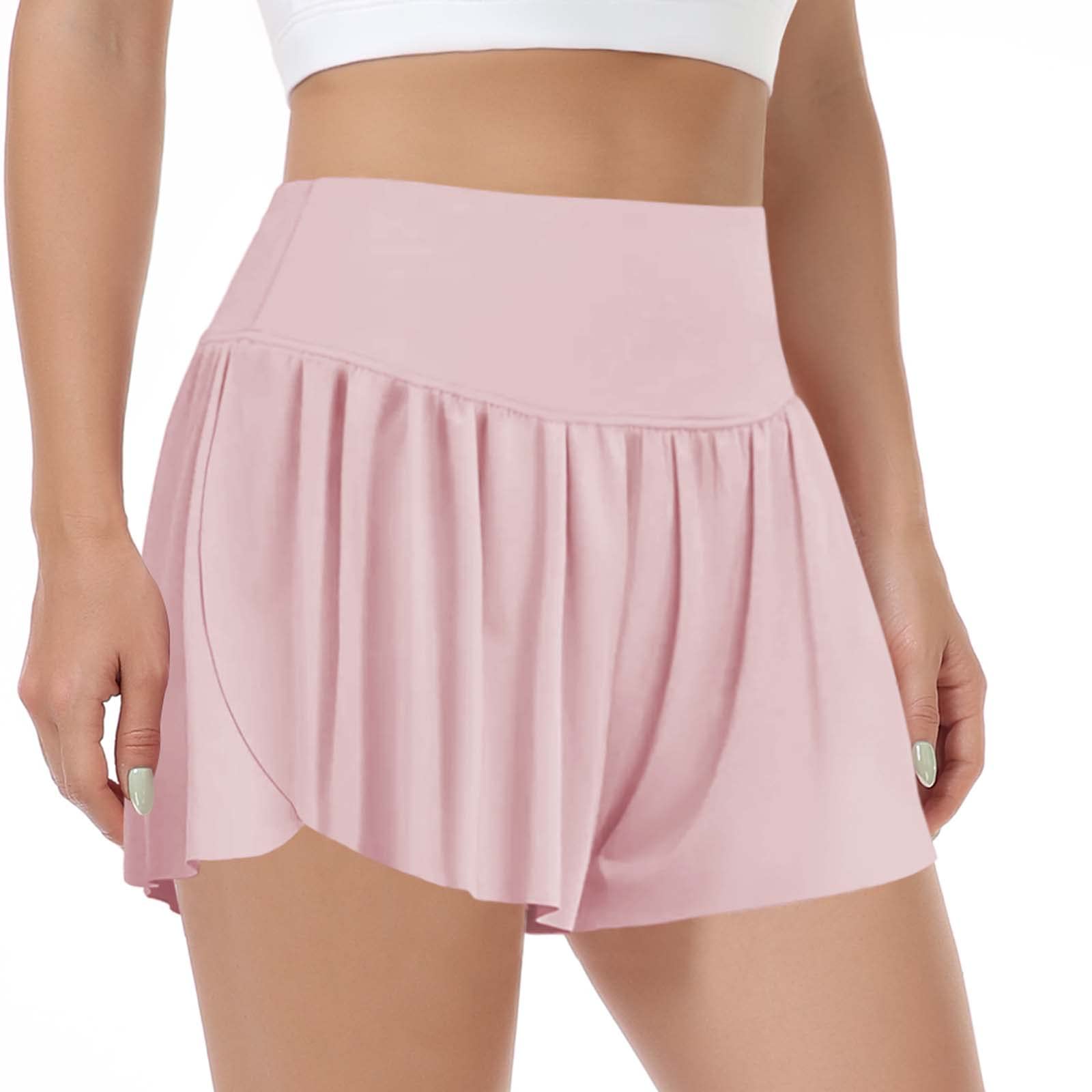 RISSCAN Women's 2-in-1 High Waisted Running Shorts with Pockets - Breathable Athletic Workout Shorts & Tennis Skirt for Summer, Jogging, Yoga, Gym, and Casual Wear