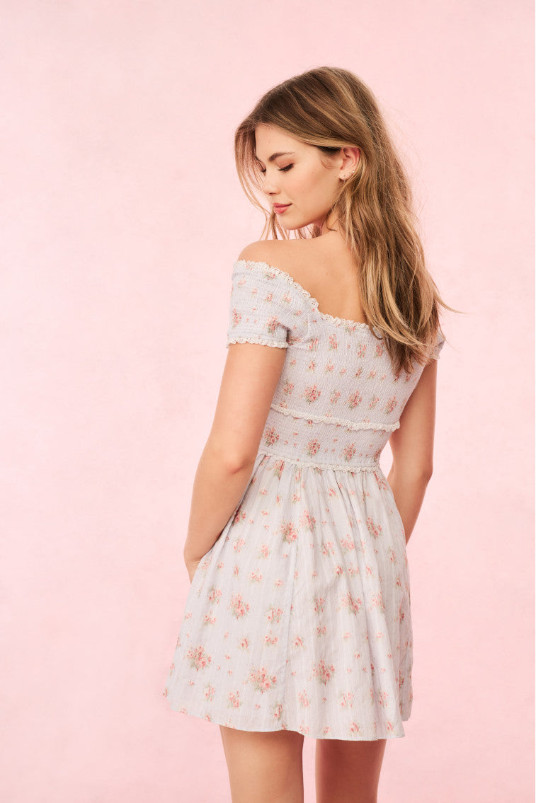 Siona Women's Floral Print Mini Dress - Soft Cotton Summer Dress for Casual Outings, Beach Vacations & Date Nights