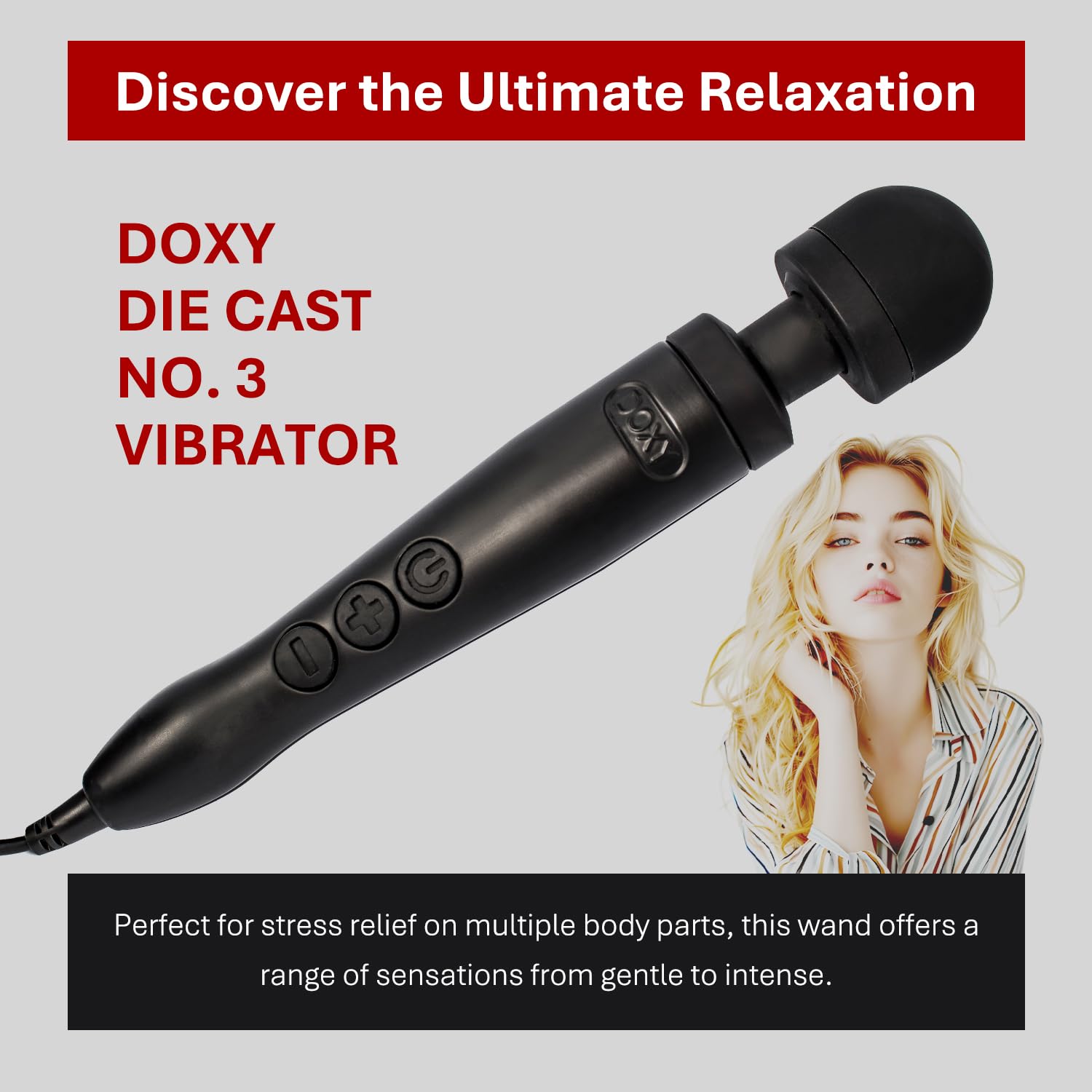 Doxy Die Cast 3 Wand Vibrator for Women - Powerful Compact Massager, Luxury Adult Toy with Intense Pleasure - Perfect for Couples Play & Solo Relaxation