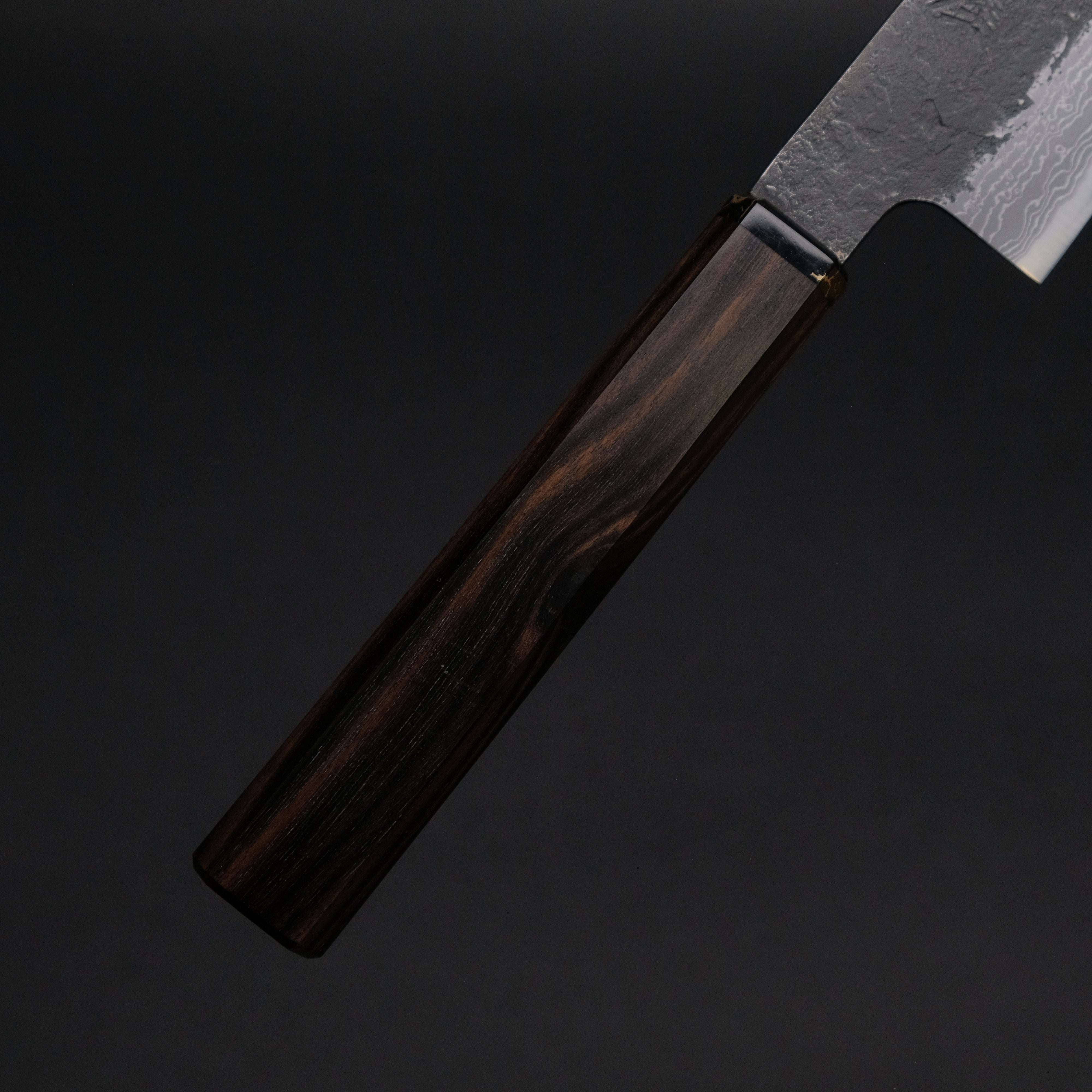 Premium Ajikataya White #2 Nashiji Damascus 150mm Petty Knife with Ebony & TQP Handle (#63) - Perfect for Slicing, Dicing, and Precision Kitchen Tasks