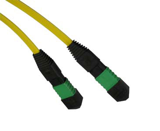 12 Strand Single Mode OS2 Fiber Optic Cable - MTP/MPO APC Polish 9/125 Plenum Female-Female Method B for Data Centers & High-Speed Networks
