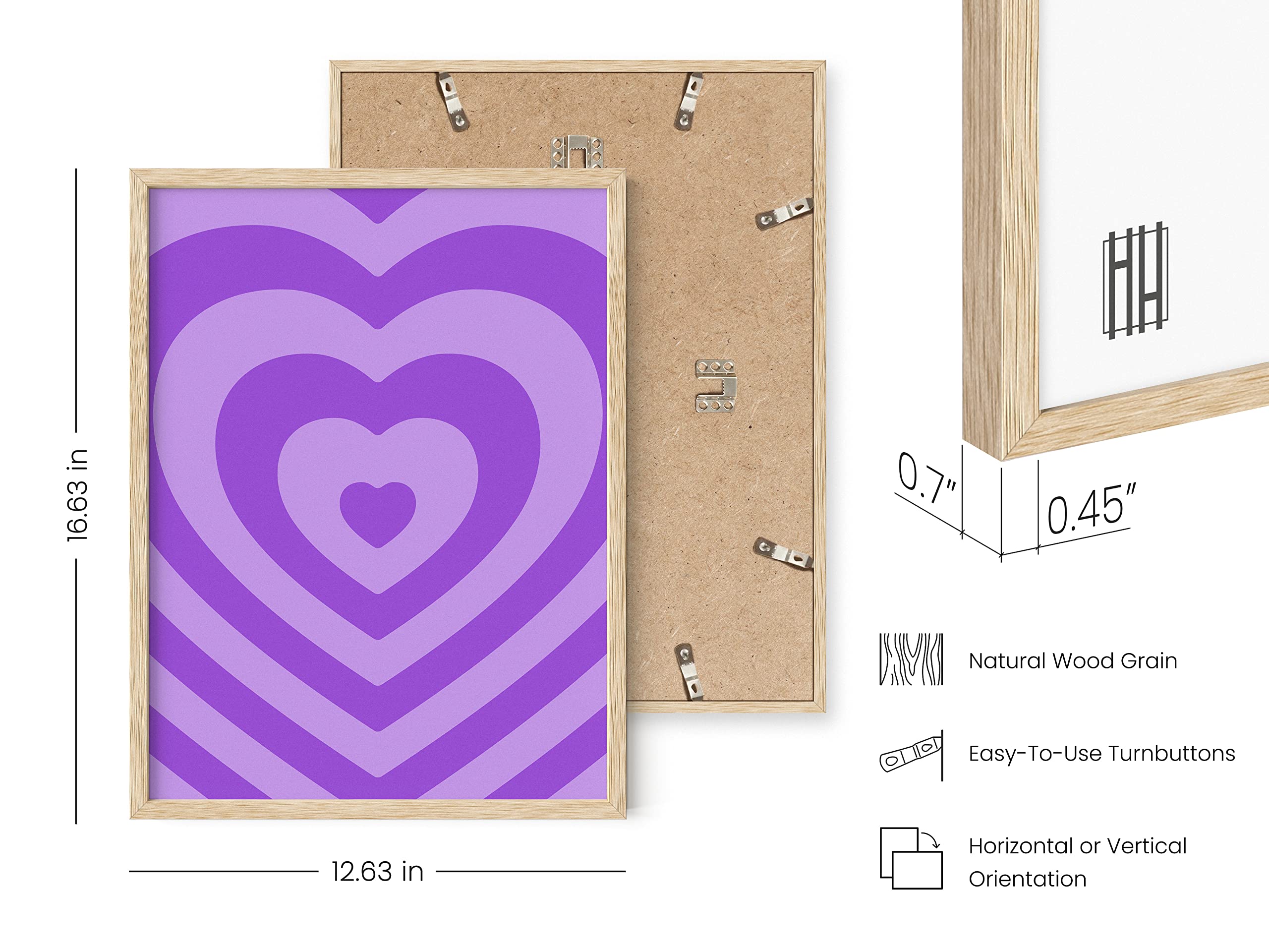 HAUS AND HUES Purple Aesthetic Wall Art - 12x16 Lavender Silk Poster with Beige Frame for Bedroom Decor, Modern Purple Pictures & Aesthetic Posters - Perfect for Home, Office, or Gift Giving
