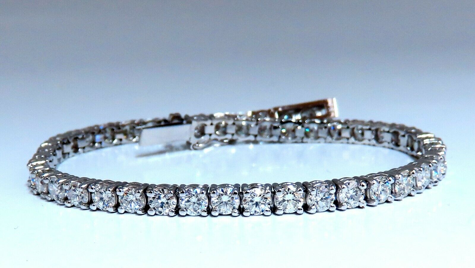6.65ct Natural Diamond Tennis Bracelet in 14K Gold - Classic Riviera Design for Women, Perfect for Weddings, Anniversaries & Special Occasions