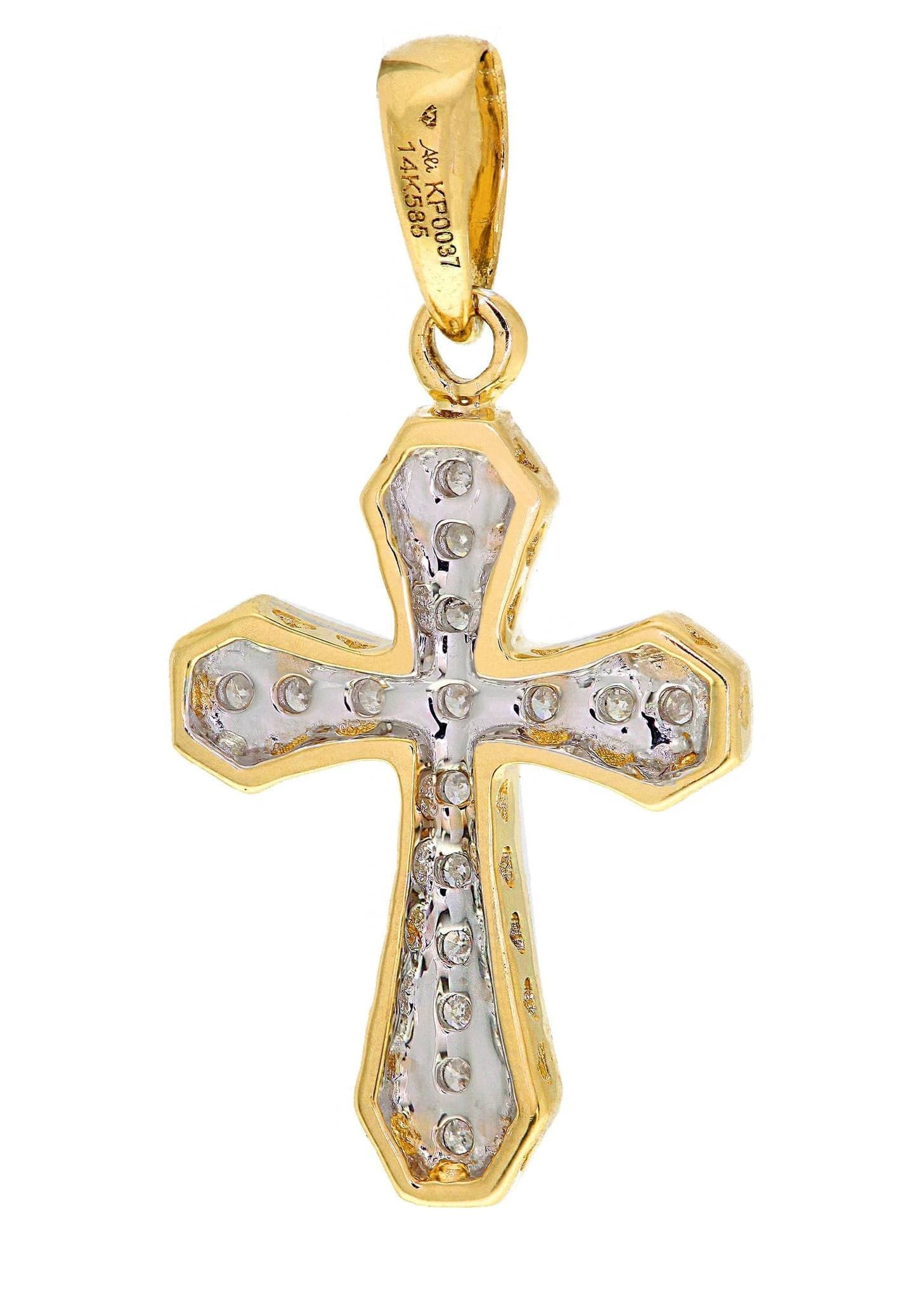 1.12 Grams 0.11 Carats Diamond Cross Pendant Necklace - Elegant Religious Jewelry for Women, Perfect for Gifts, Church, Weddings & Special Occasions