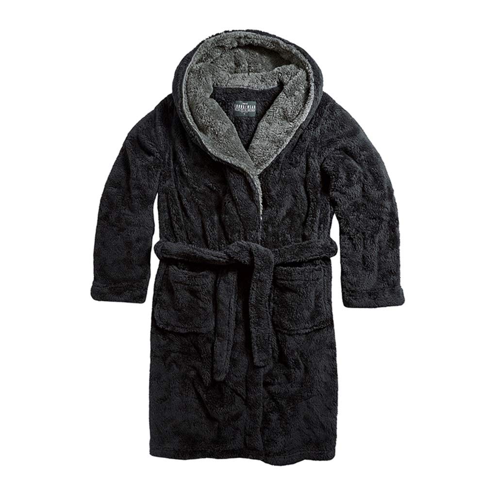 Men's Plush Fluffy Bathrobe - Extra Long Warm Thick Winter Robe with Soft Fleece Lining for Shower, Spa & Lounge Wear (Black, X-Large) - Perfect for Relaxing at Home, Hotel Stays & Cozy Evenings
