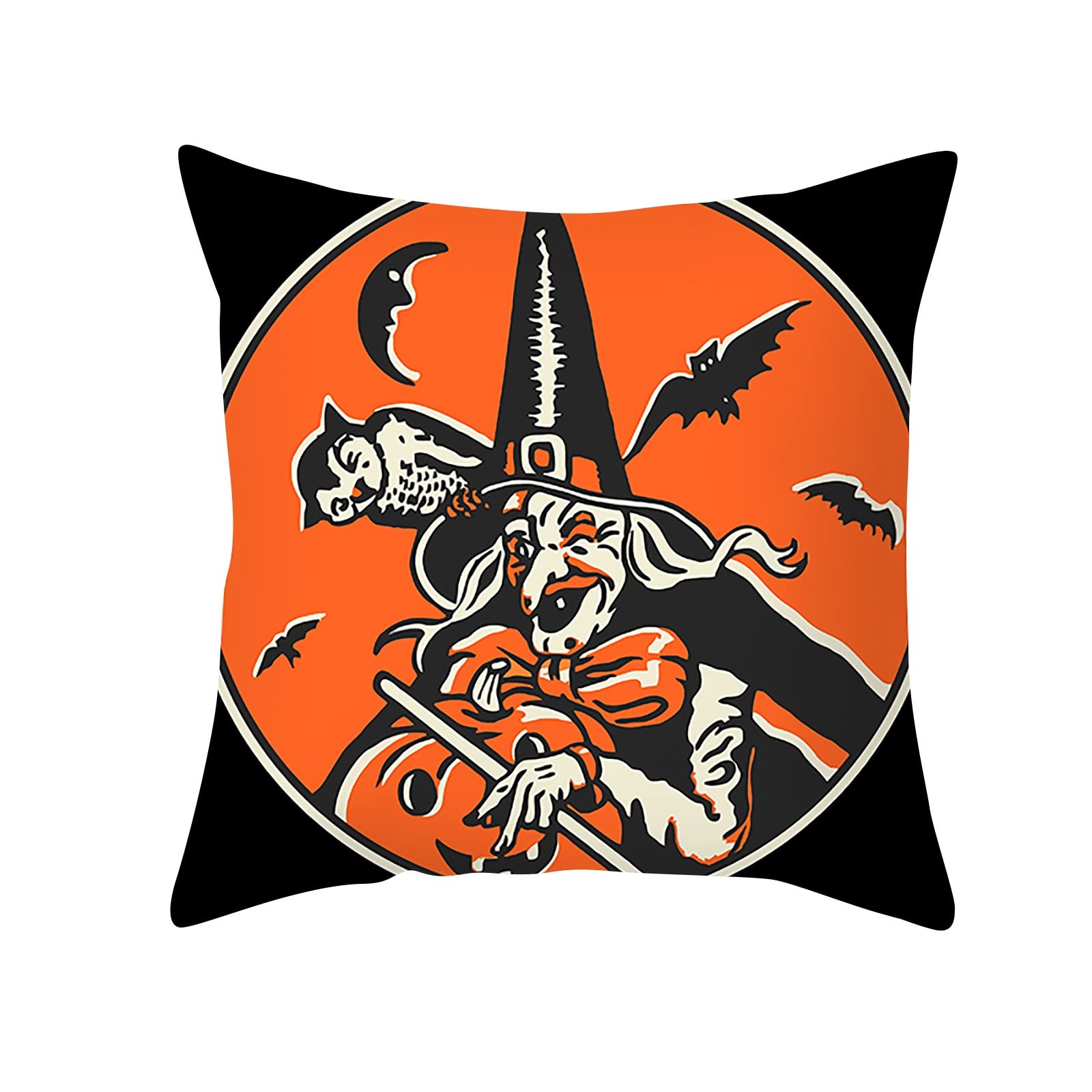 18x18in Halloween Pumpkin Pillow Covers - Decorative Throw Pillow Cases for Fall & Halloween Decor - Perfect for Sofa, Bed, Porch Seasonal Decorations