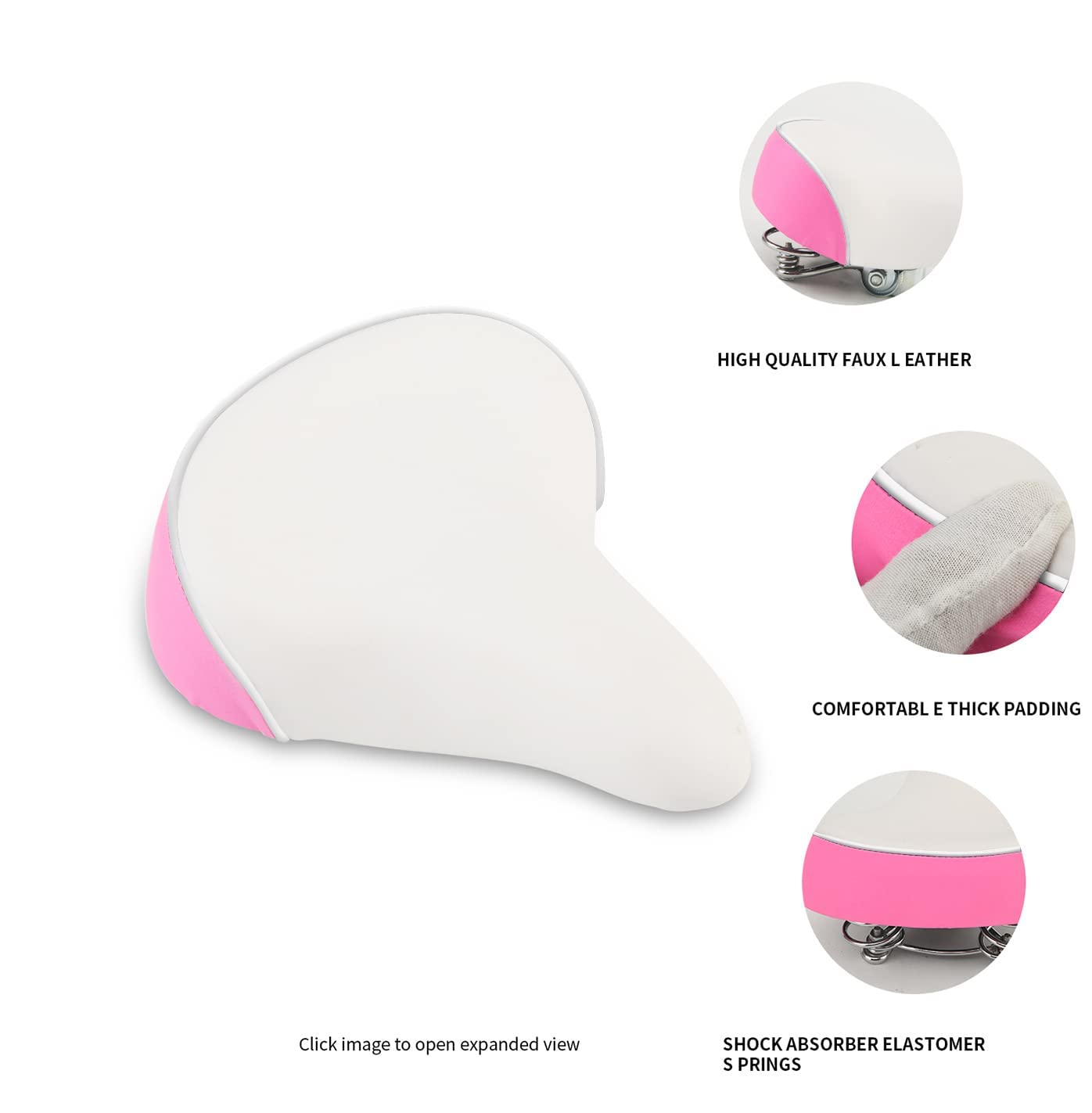 Comfortable Wide Kids Bike Seat for Girls - Adjustable Purple & Pink Bicycle Saddle - Perfect for Outdoor Family Rides & Cycling Adventures