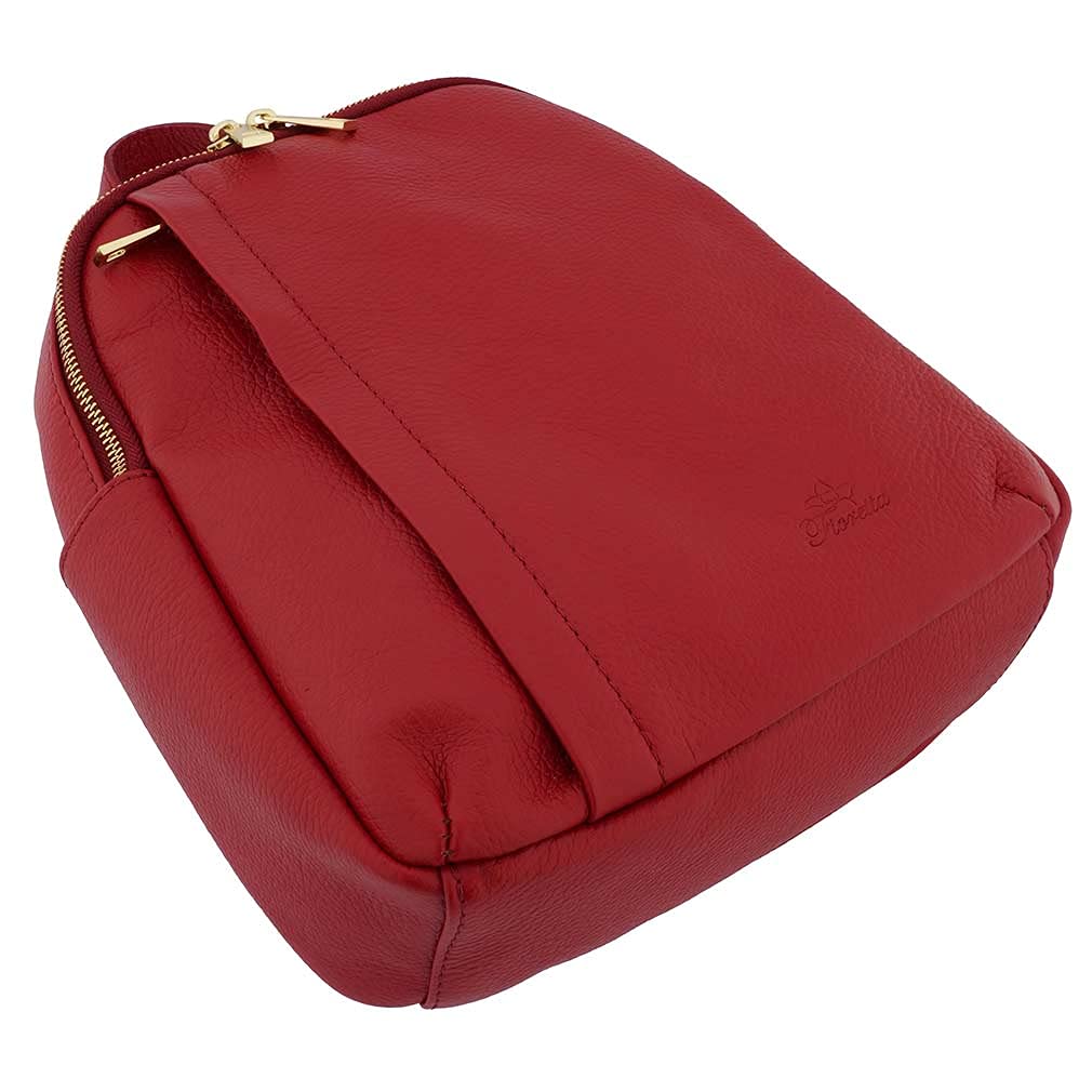 Authentic Italian Genuine Leather Women's Backpack Purse - Stylish Travel Bag for Women (Red) | Perfect for Work, College & Weekend Getaways