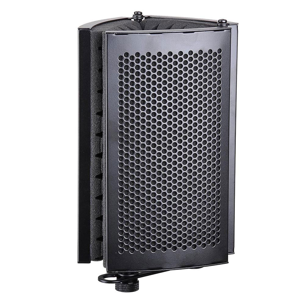 TheLAShop 3 Fold Studio Microphone Isolator Foam Panel - Professional Vocal Absorber for Podcasting, Voice Recording & Home Studio Soundproofing