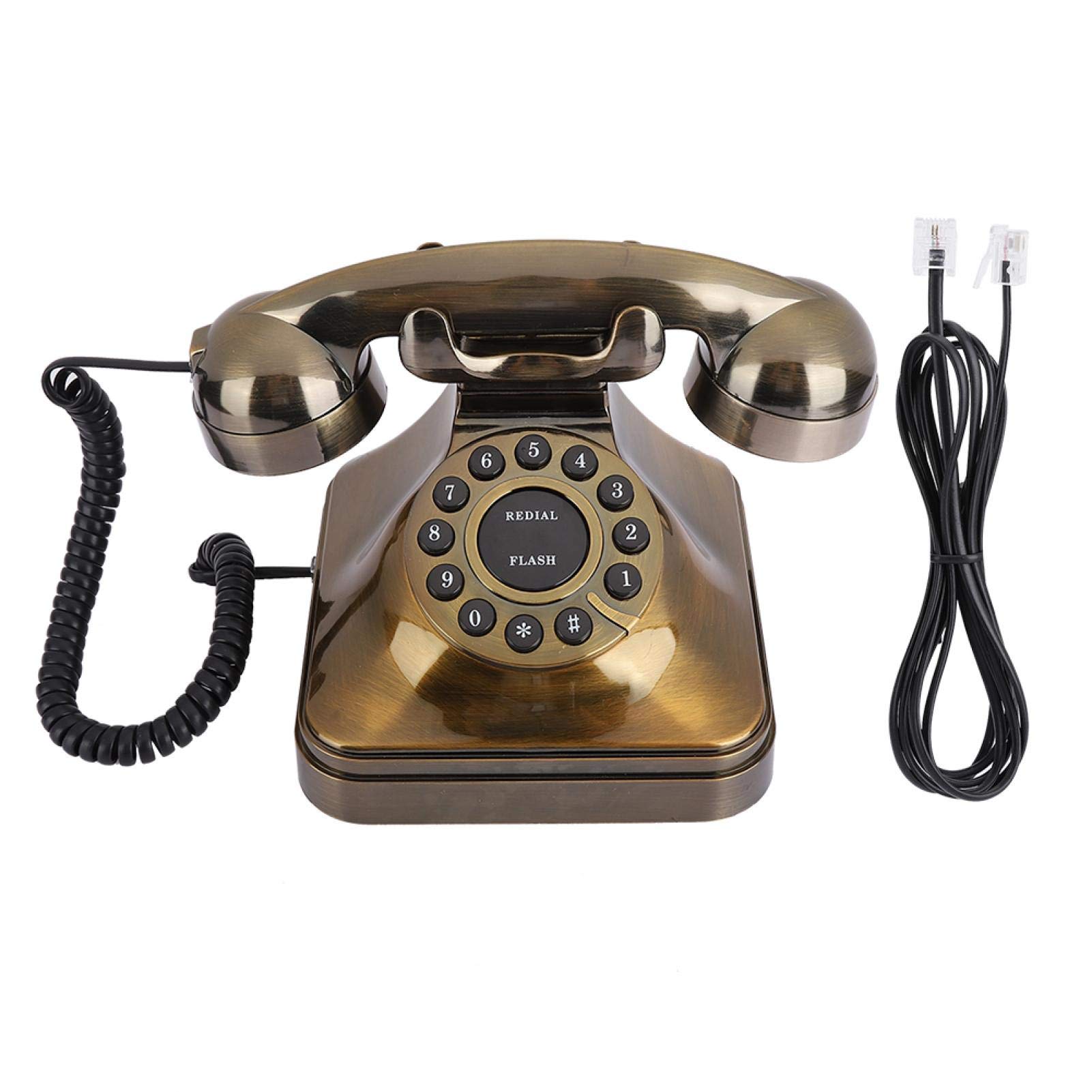 Vintage Antique Bronze Telephone WX-3011 - Retro Landline Desk Phone with Classic Design for Home & Office Decor | Perfect for Vintage Themed Rooms, Film Props, and Collector's Display