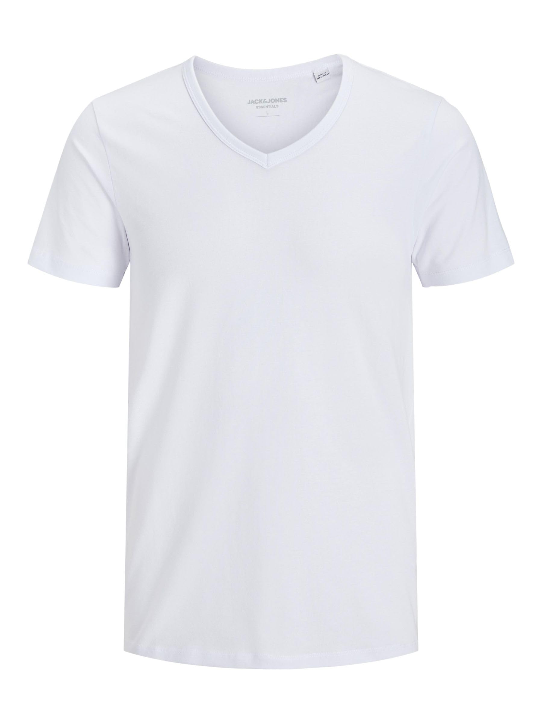 Jack & Jones Men's Classic Cotton Crew Neck T-Shirt - Medium, White - Casual Wear, Everyday Comfort & Street Style Outfit