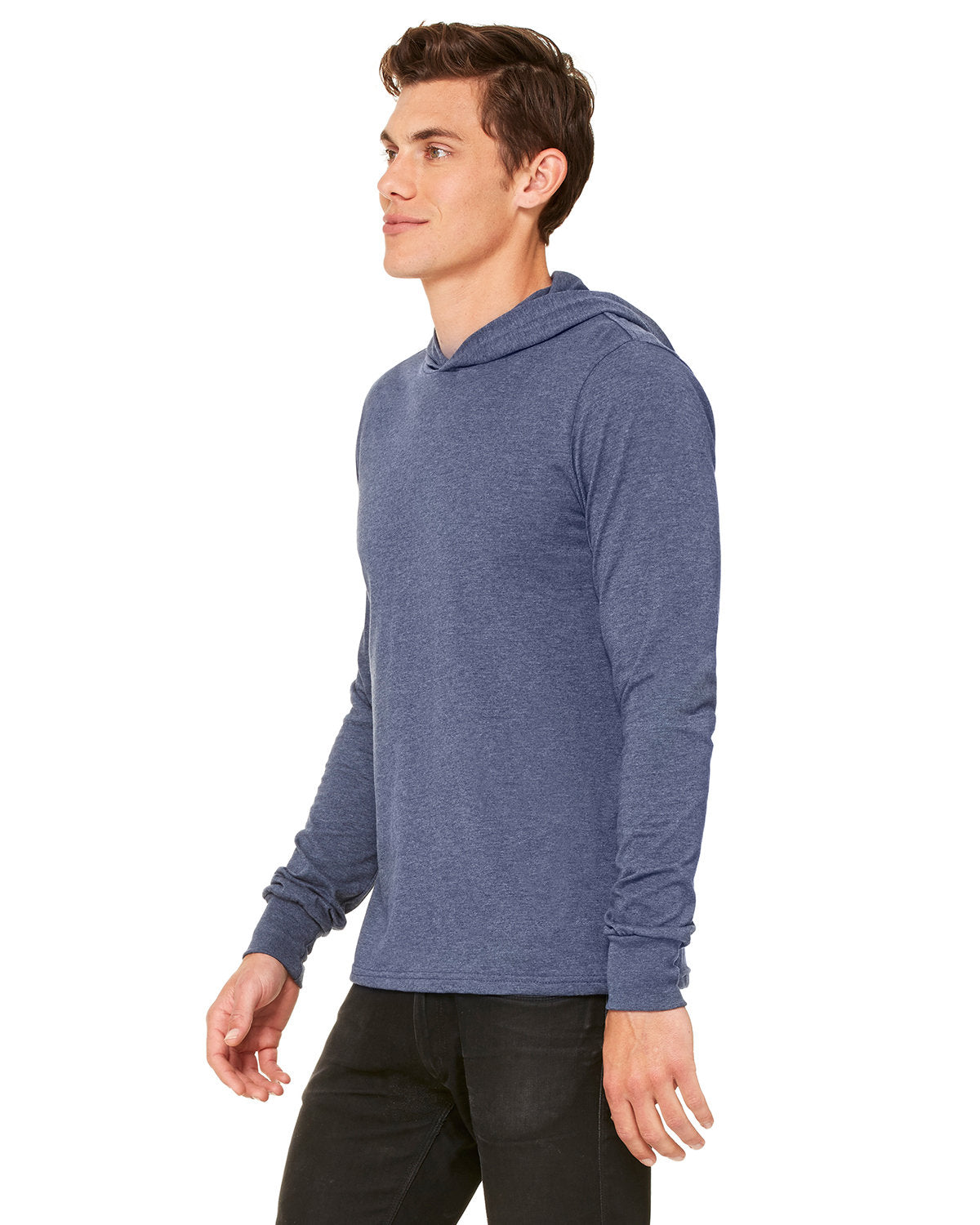 Bella + Canvas 3512 Unisex Jersey Long Sleeve Hoodie - Soft Cotton Pullover for Men & Women - Perfect for Casual Wear, Workout & Outdoor Activities