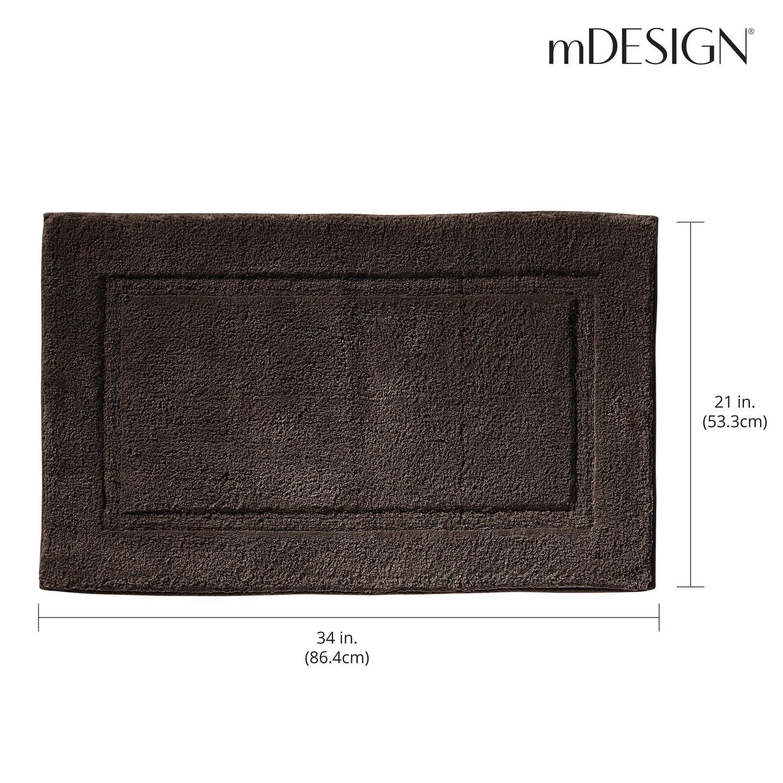 Premium 100% Cotton Bath Mat Set of 2 - Ultra Soft Hotel Style Bathroom Rug with High Absorbency - Machine Washable Non-Slip Floor Mat for Shower, Bathtub & Bathroom Decor - Dark Brown - Perfect for Spa-Like Luxury at Home