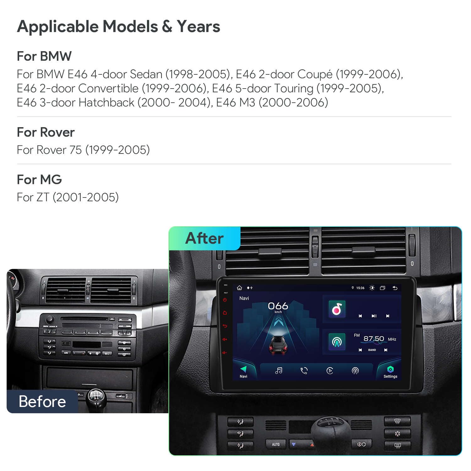 XTRONS Android 13 Car Stereo for BMW E46 M3 Rover75 MG ZT - 9