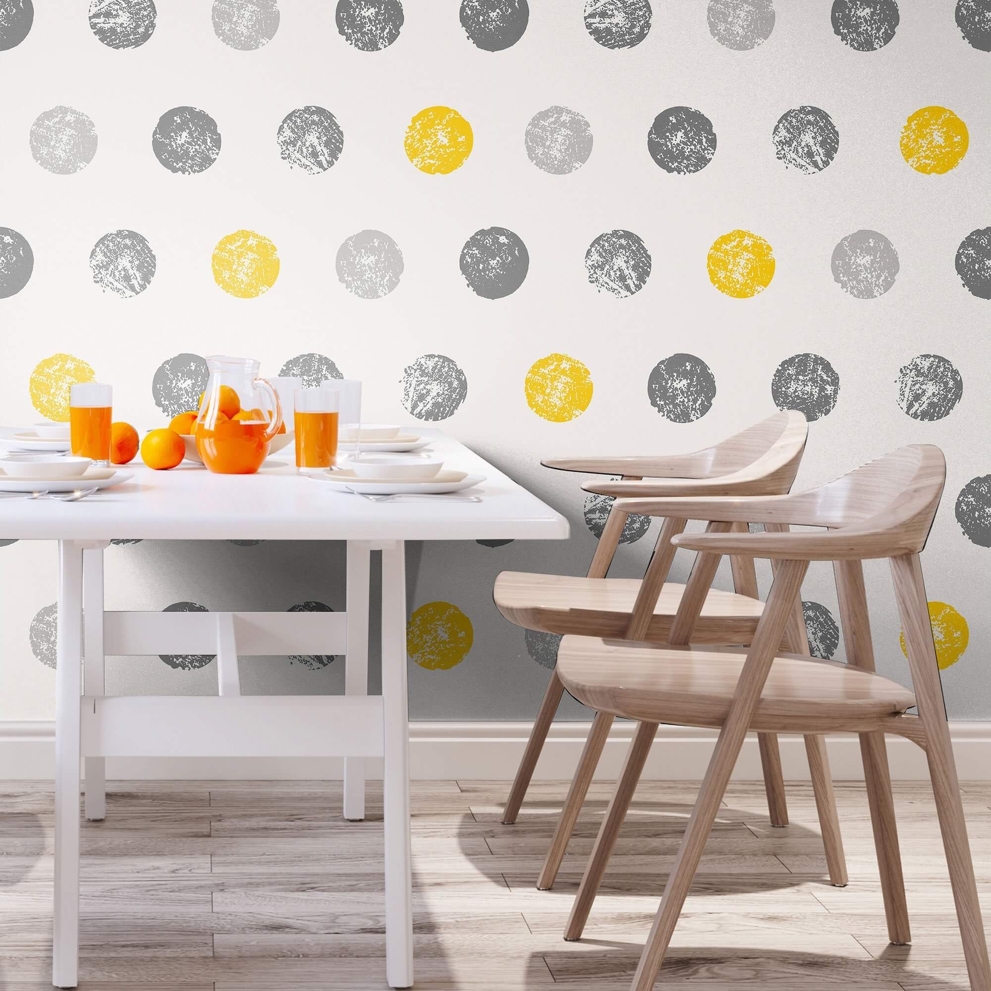 Yellow and Grey Geometric Peel and Stick Removable Wallpaper for Teens - Self-Adhesive Wall Decal for Bedroom, Dorm Room, and Nursery Decor