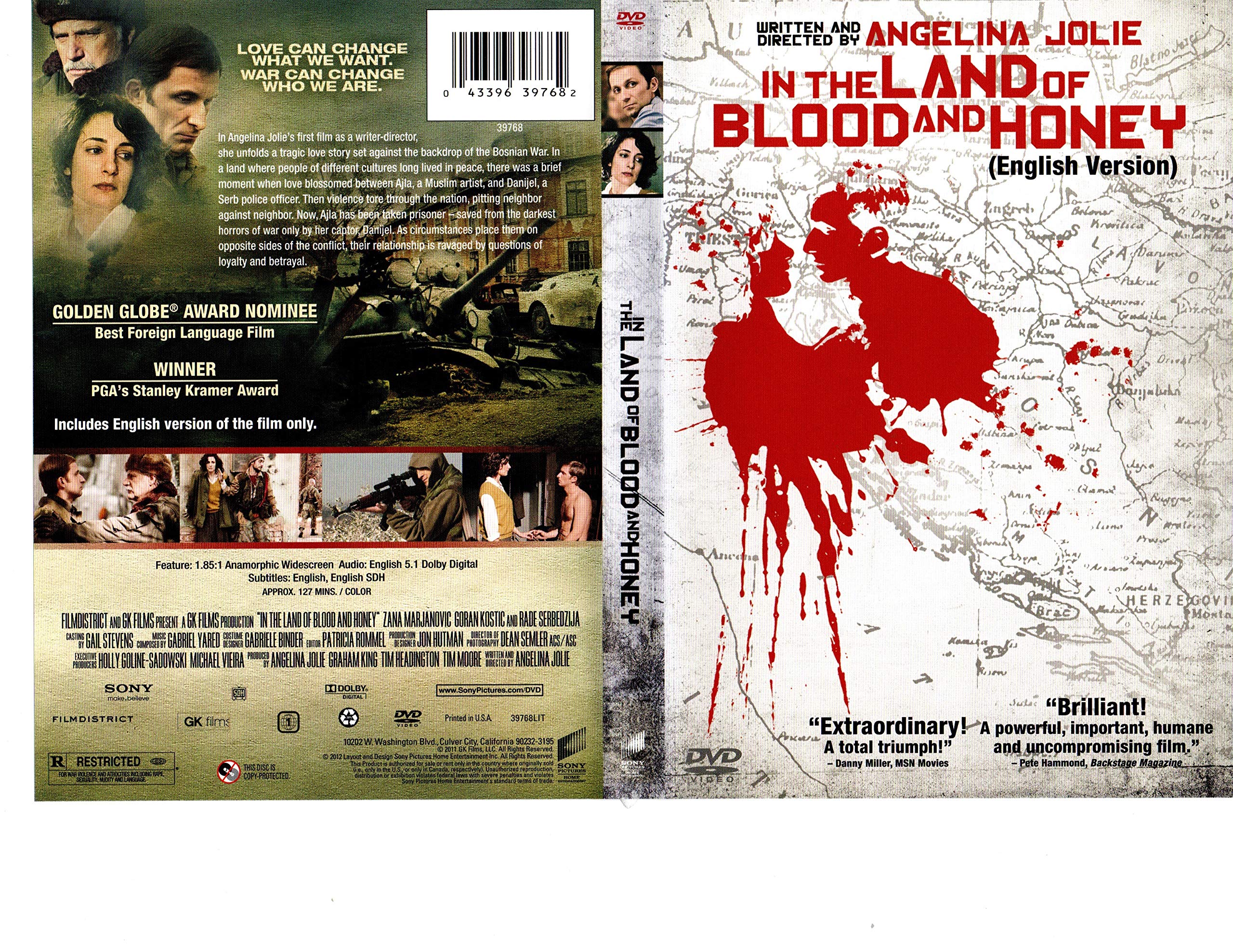 In The Land of Blood And Honey DVD - War Drama Film by Angelina Jolie - Perfect for Movie Nights & History Enthusiasts