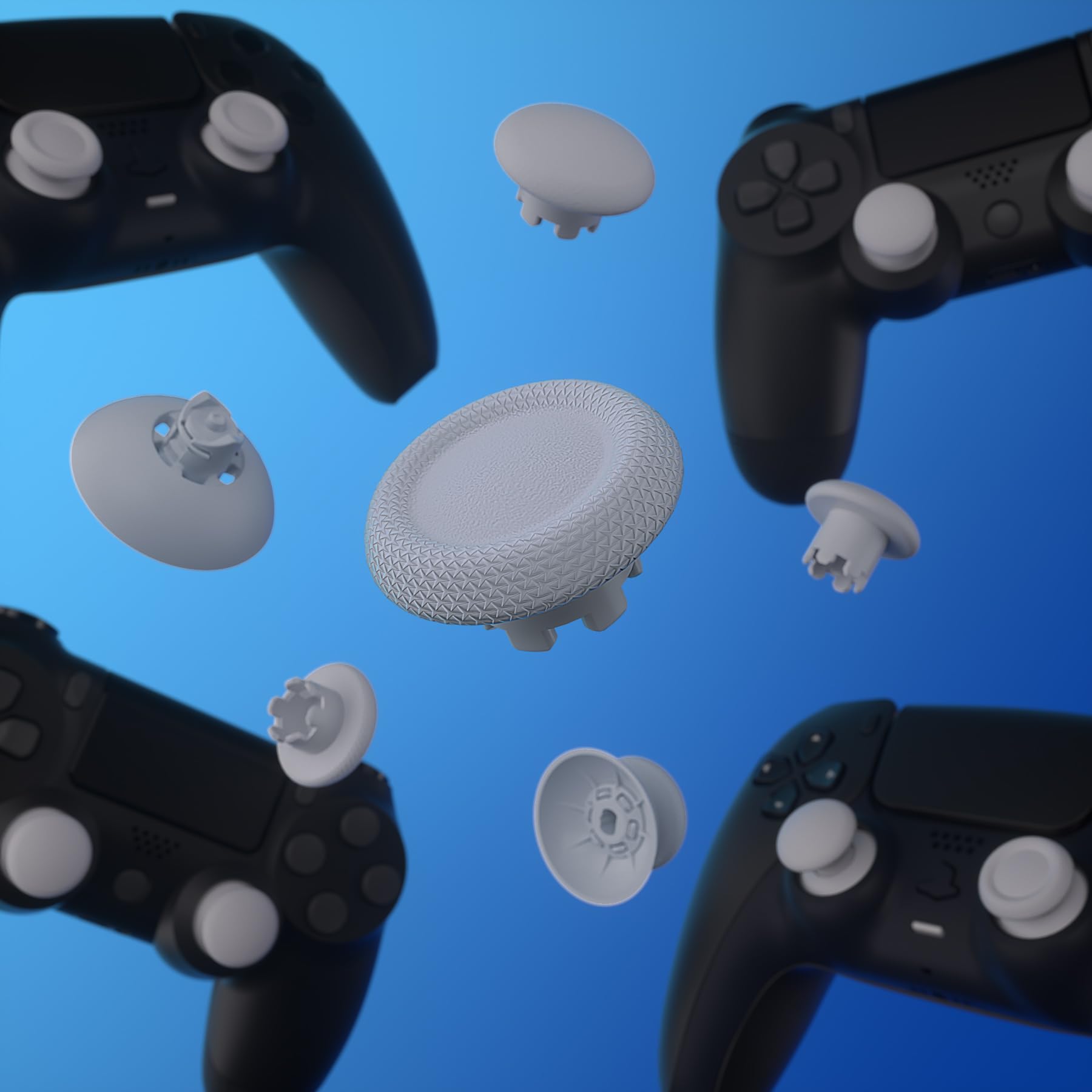 eXtremeRate Edge Sticks - Swappable Thumbsticks for PS5 Controller, Interchangeable Analog Joystick Replacement for PS5 & PS4 All Models (New Hope Gray) - Perfect for Gaming, Customization & Controller Repair
