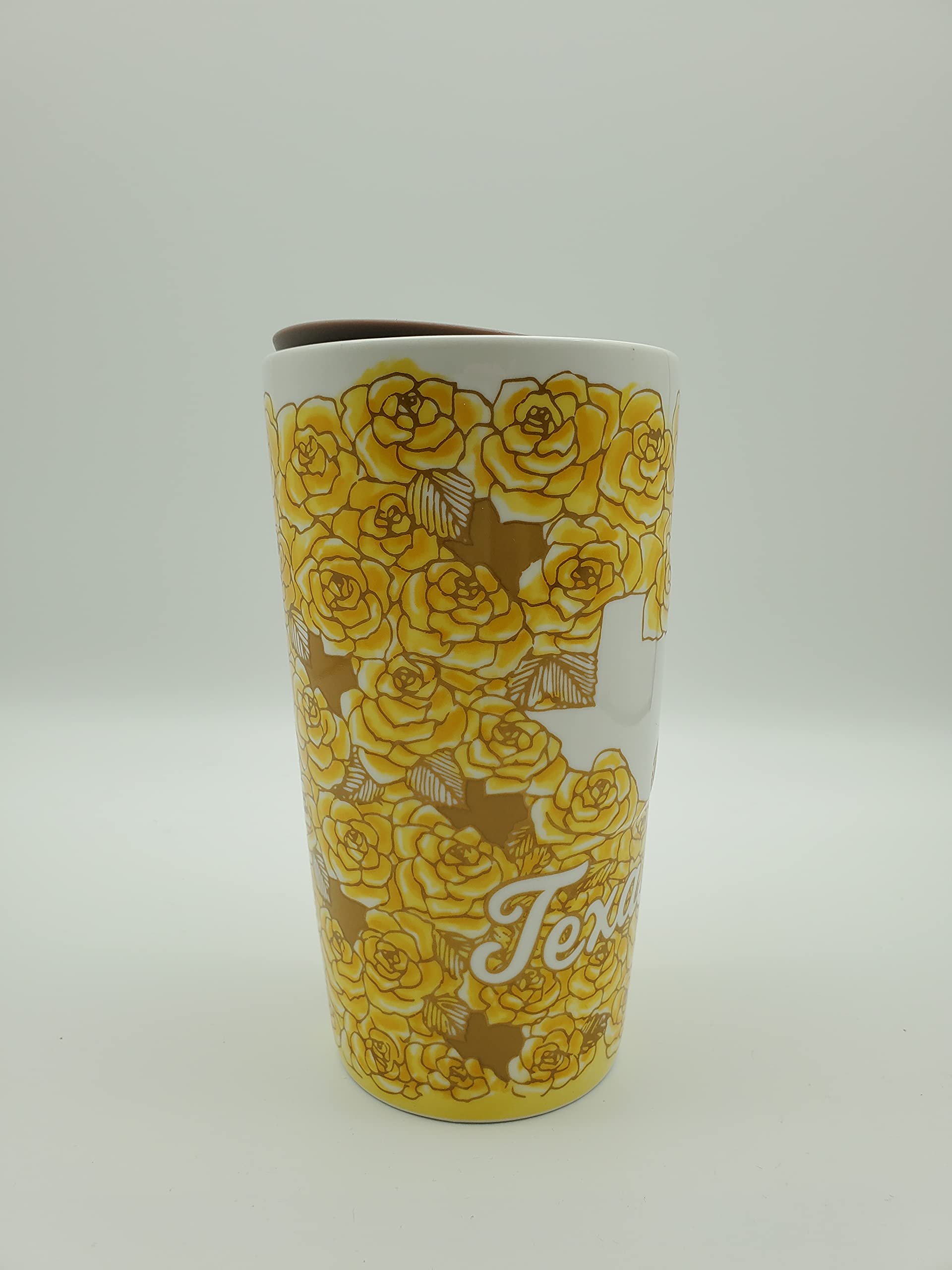 Starbucks Yellow Rose of Texas Ceramic 12oz Travel Tumbler with Lid - Insulated Coffee Mug for Hot & Cold Drinks - Perfect for Office, Commuting, and Outdoor Adventures