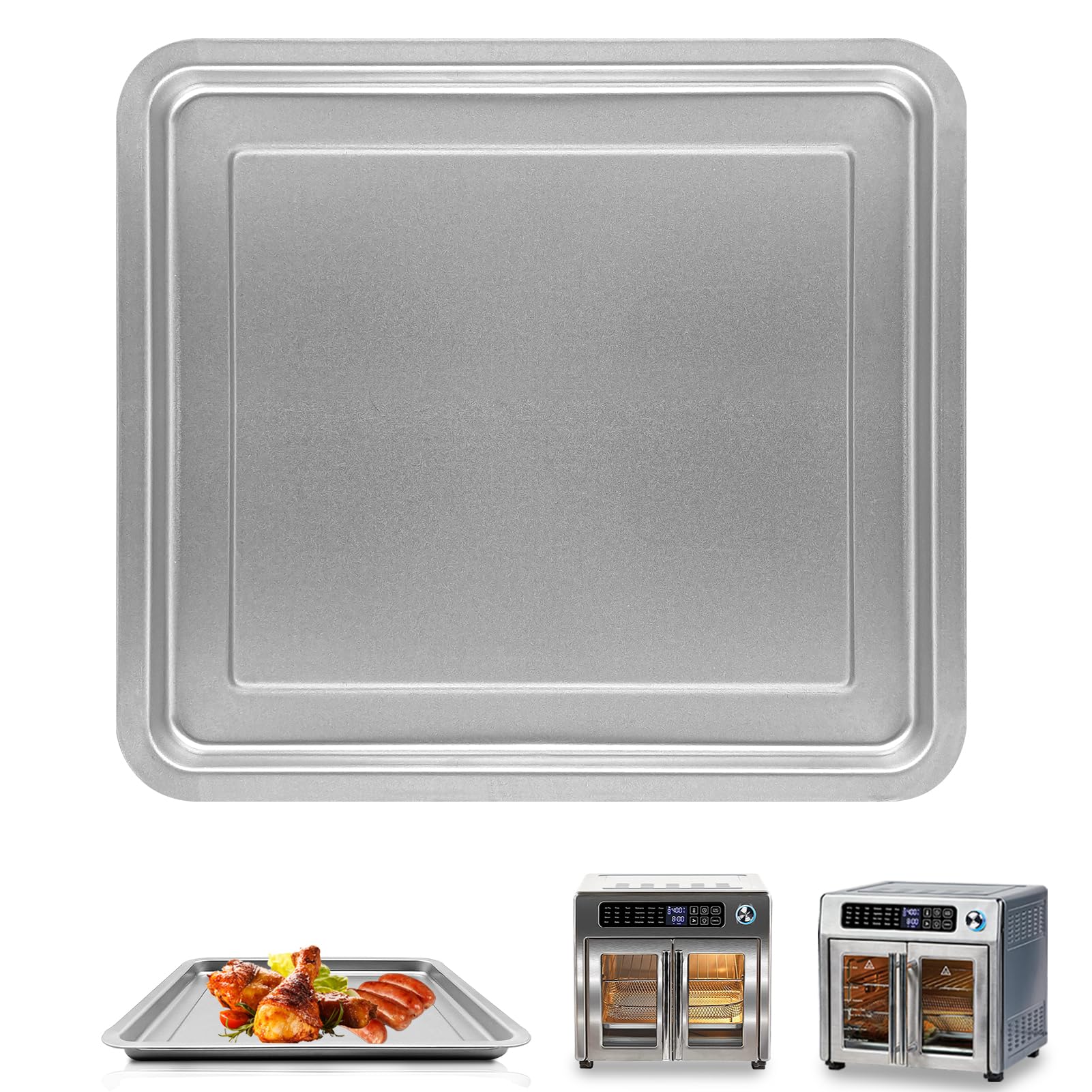 12.2''×11.2'' Stainless Steel Air Fryer Grill Pan for Emeril Lagasse 26 QT Extra Large Air Fryer - Crisper Plate, Replacement Rack & Accessories | Perfect for Grilling, Roasting & Crisping Chicken, Vegetables & More