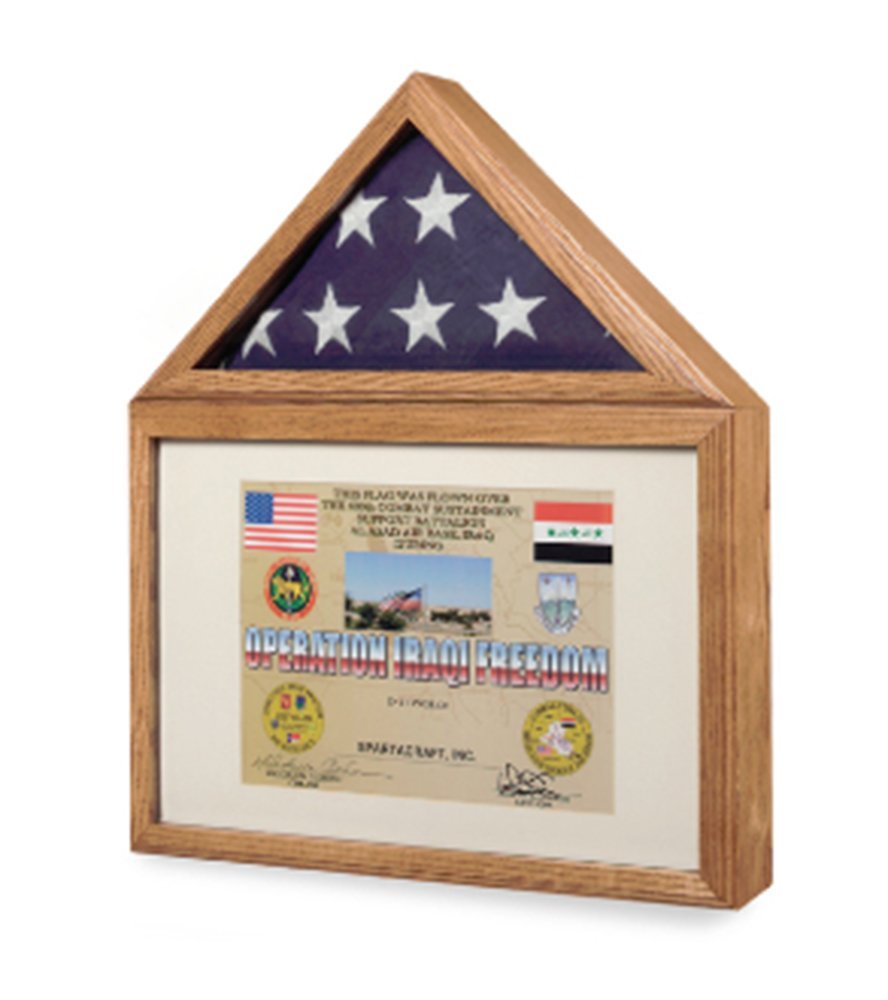 American Flag Display Case - Premium Flag Shadow Box for Military Medals & Memorabilia | Perfect for Veterans, Home Decor, and Patriotic Displays
