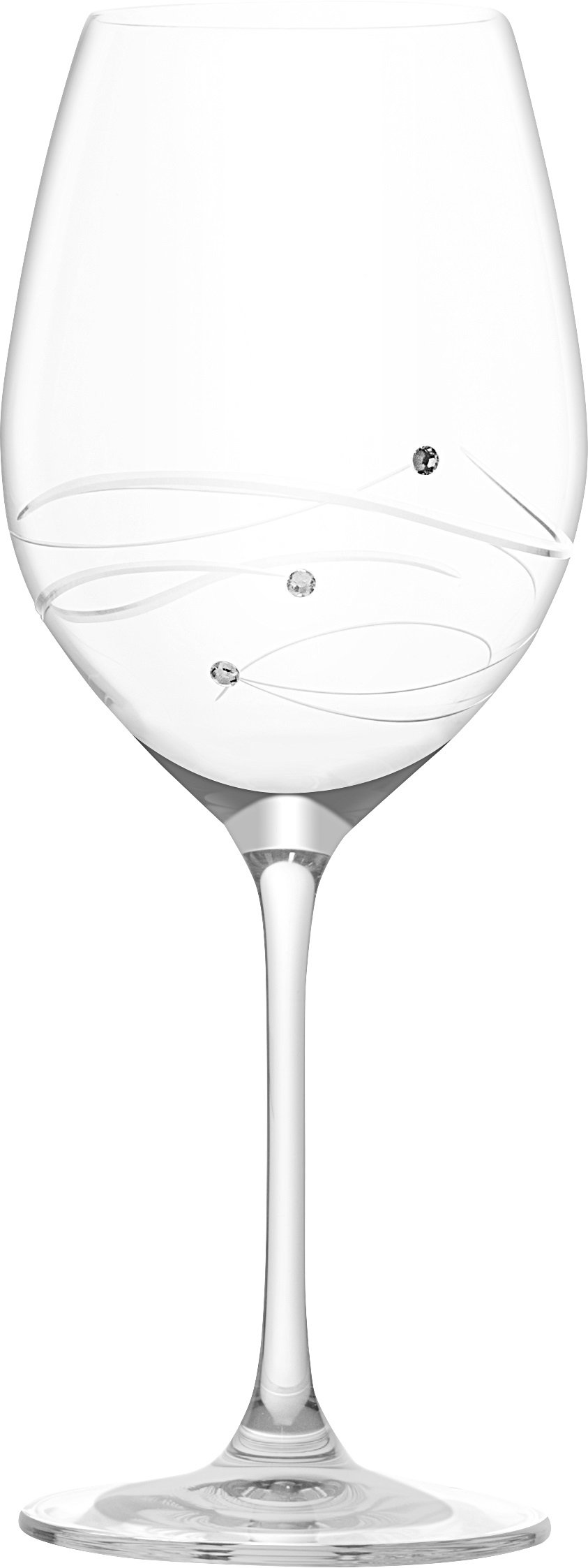Barski Handmade Crystal Wine Glasses Set of 4 - 12.5 oz European Glassware with Diamond Accents & Customizable Center for Wine Bottles - Elegant Dinner Party, Wedding Gift & Home Bar Decor