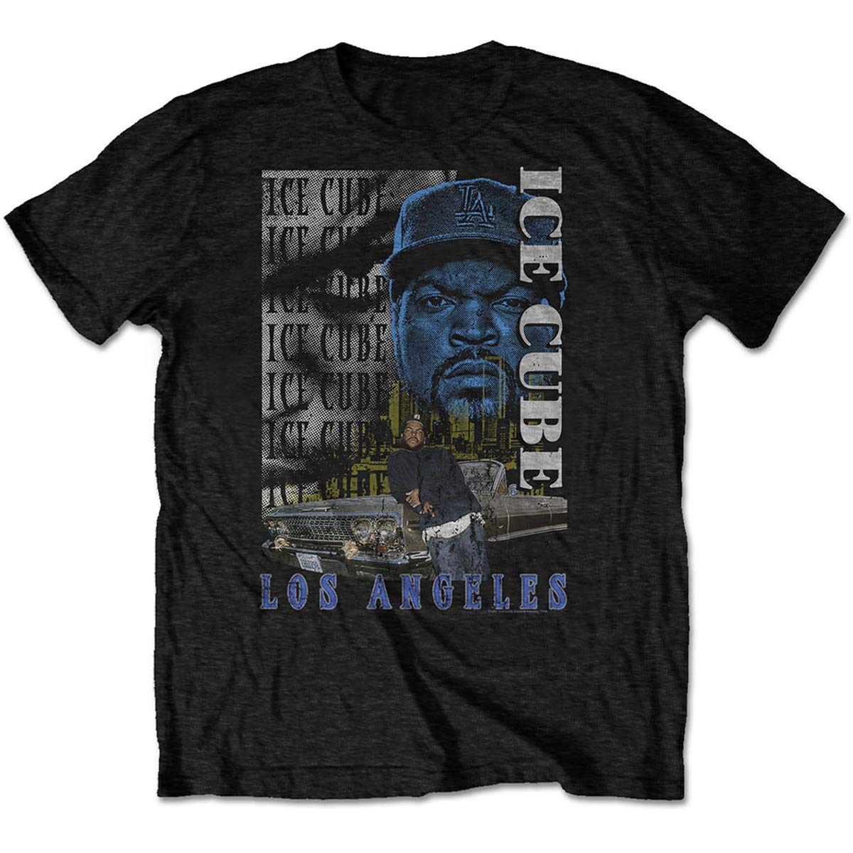 Official NWA Ice Cube Los Angeles California T-Shirt - Unisex Mens Black Tee for Hip-Hop Fans & Streetwear Style (Small)