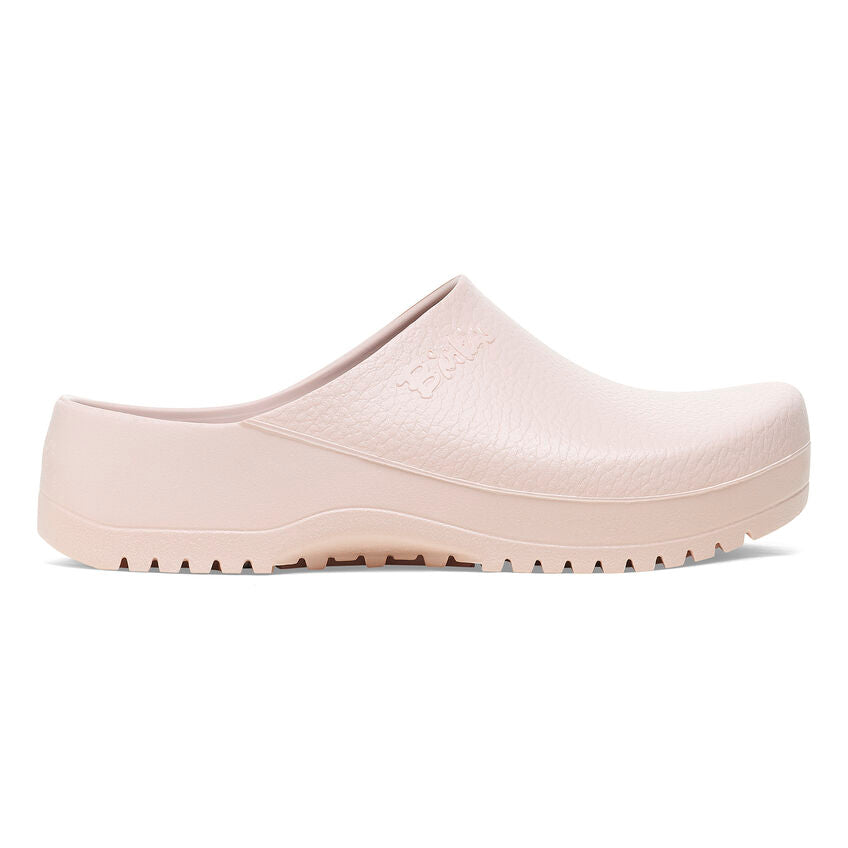 Birkenstock Women's Super Birki Polyurethane Clogs - Light Rose | Comfortable Slip-Resistant Shoes for Nurses, Chefs & Healthcare Workers