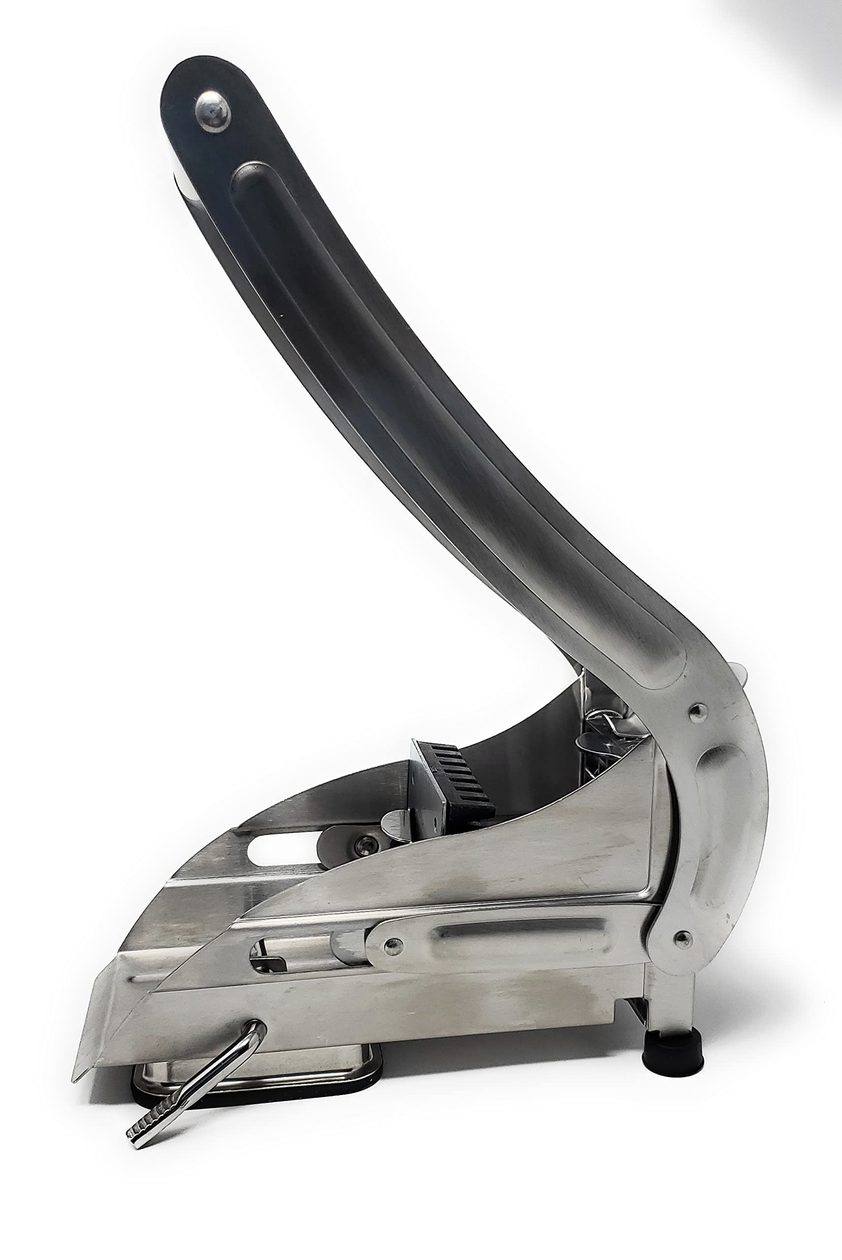 Commercial Grade Stainless Steel French Fry Cutter with 2 Blade Sizes - Heavy Duty Potato Slicer, Dicer & Chopper for Perfect Fries - Non-Slip Suction Base for Kitchen & Restaurant Use